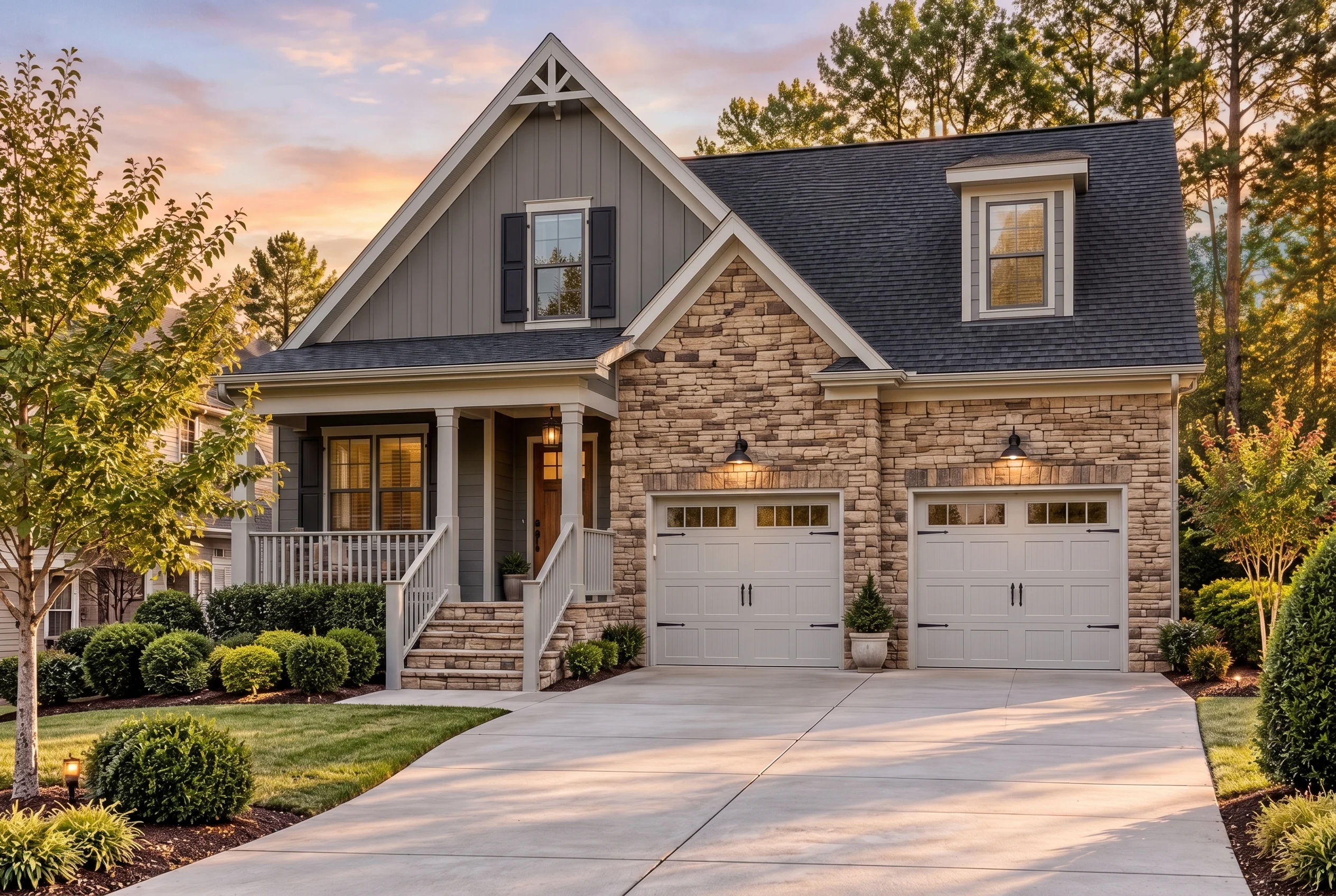 Plan  11-2068 – Aster Landing Manor  | Modern Farmhouse – 5-Bed, 3-Bath, 2,773 SF - Warm Charcoal, AI-generated exterior concept
