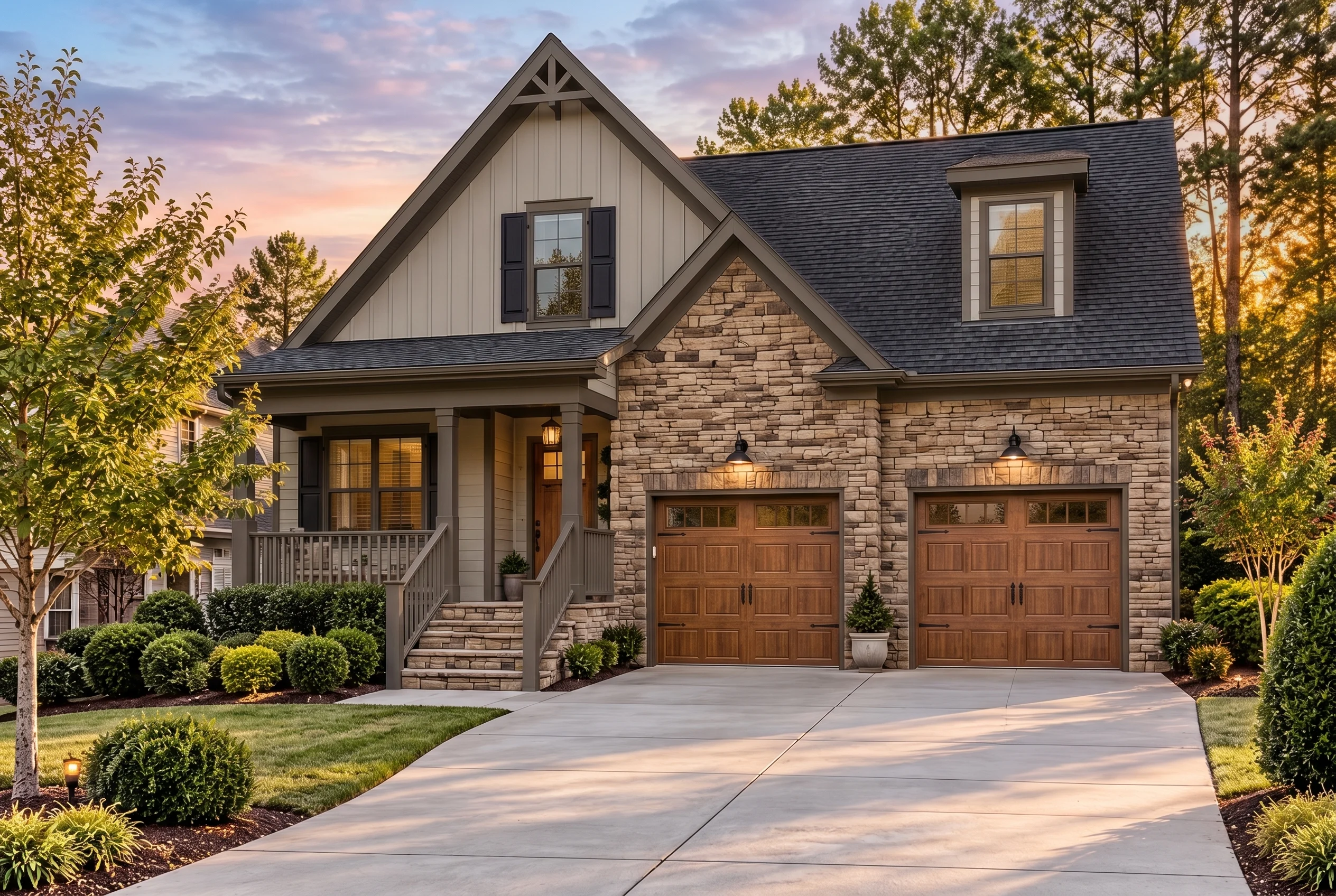 Plan  11-2068 – Aster Landing Manor  | Modern Farmhouse – 5-Bed, 3-Bath, 2,773 SF - Mushroom Taupe, AI-generated exterior concept