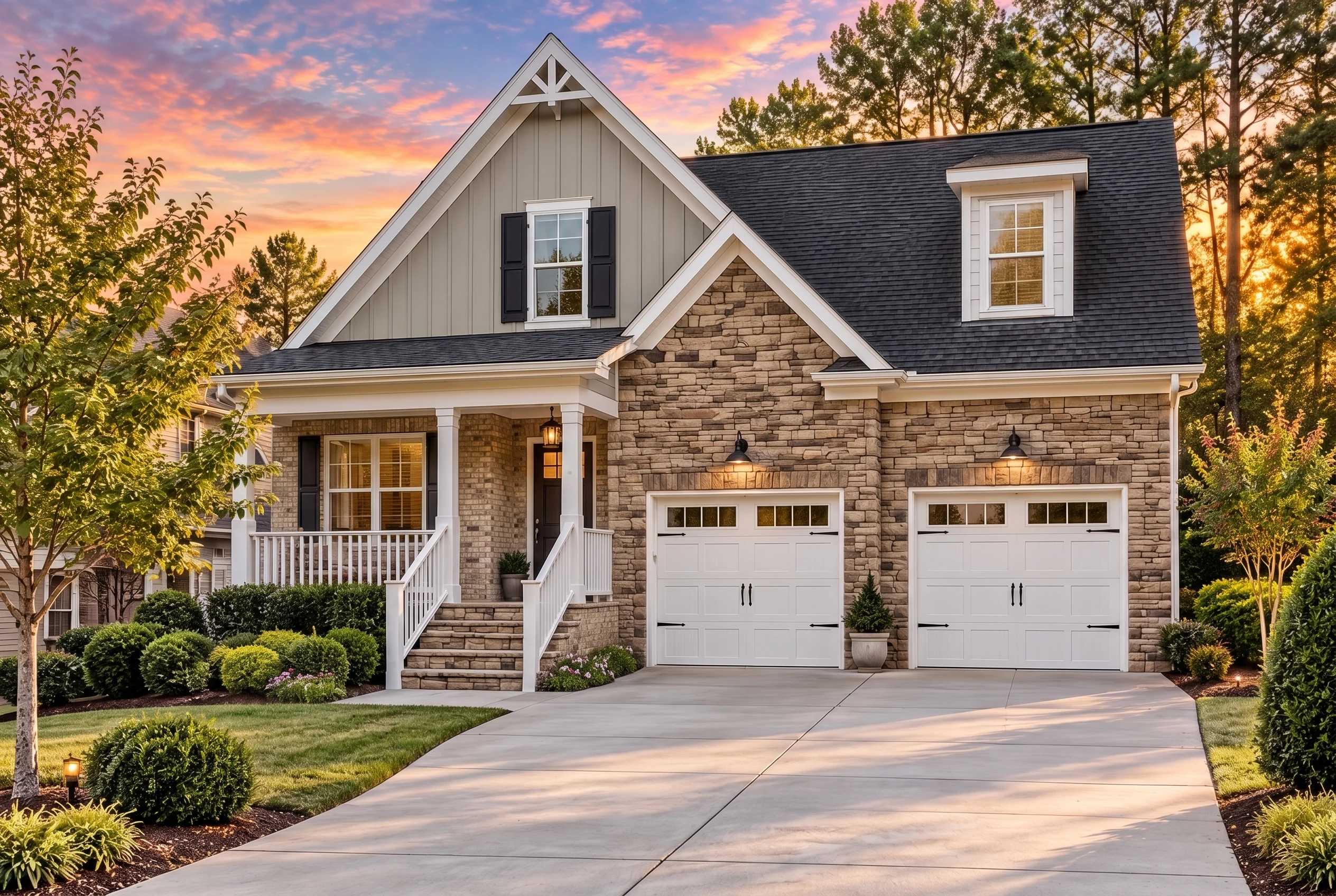 Plan  11-2068 – Aster Landing Manor  | Modern Farmhouse – 5-Bed, 3-Bath, 2,773 SF - Natural Brick, AI-generated exterior concept