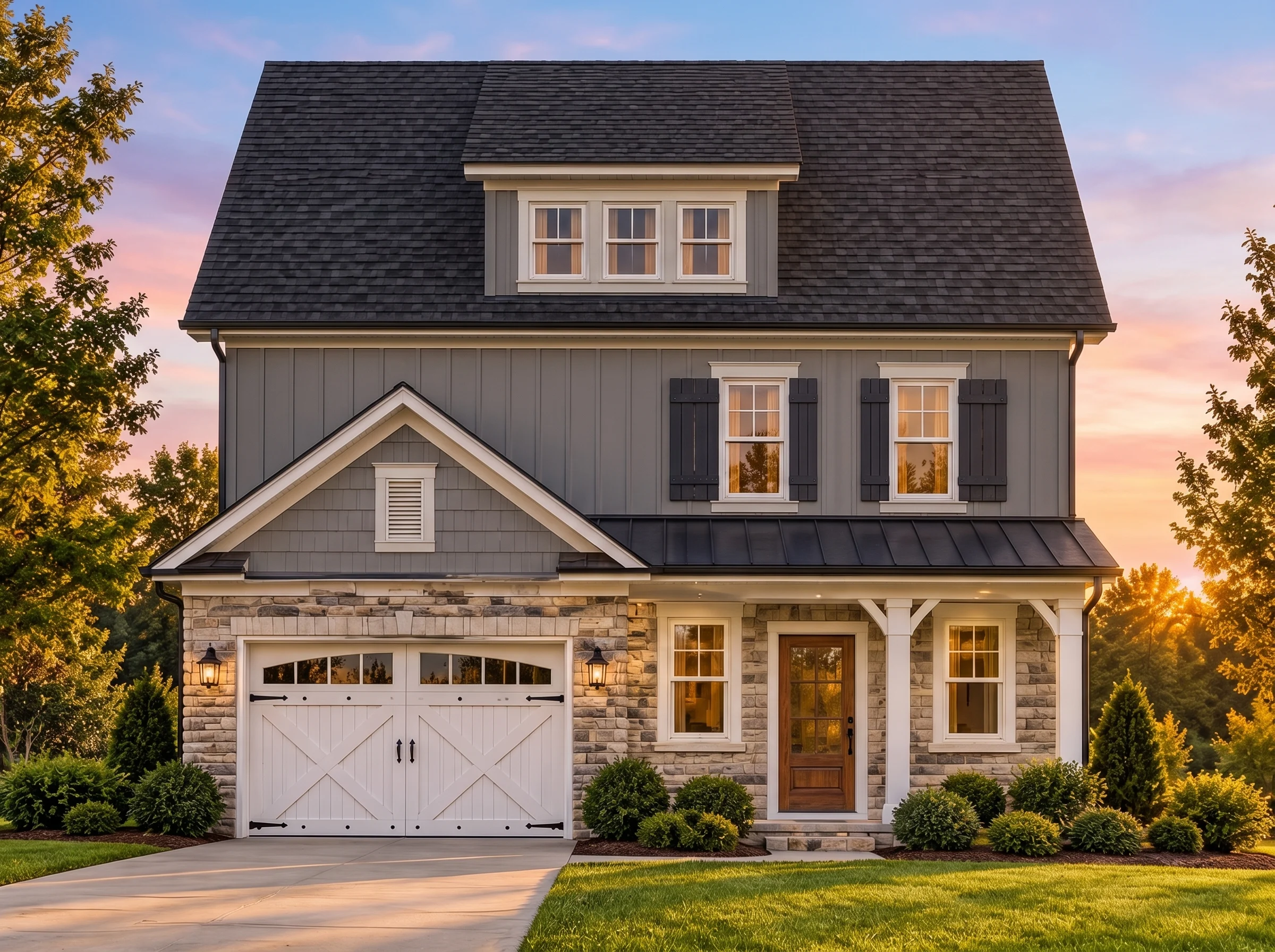 Plan  12-2141 – Victorian Mansions |  Modern Farmhouse – 3-Bed, 2-Bath, 1,770 SF - Warm Charcoal, AI-generated exterior concept