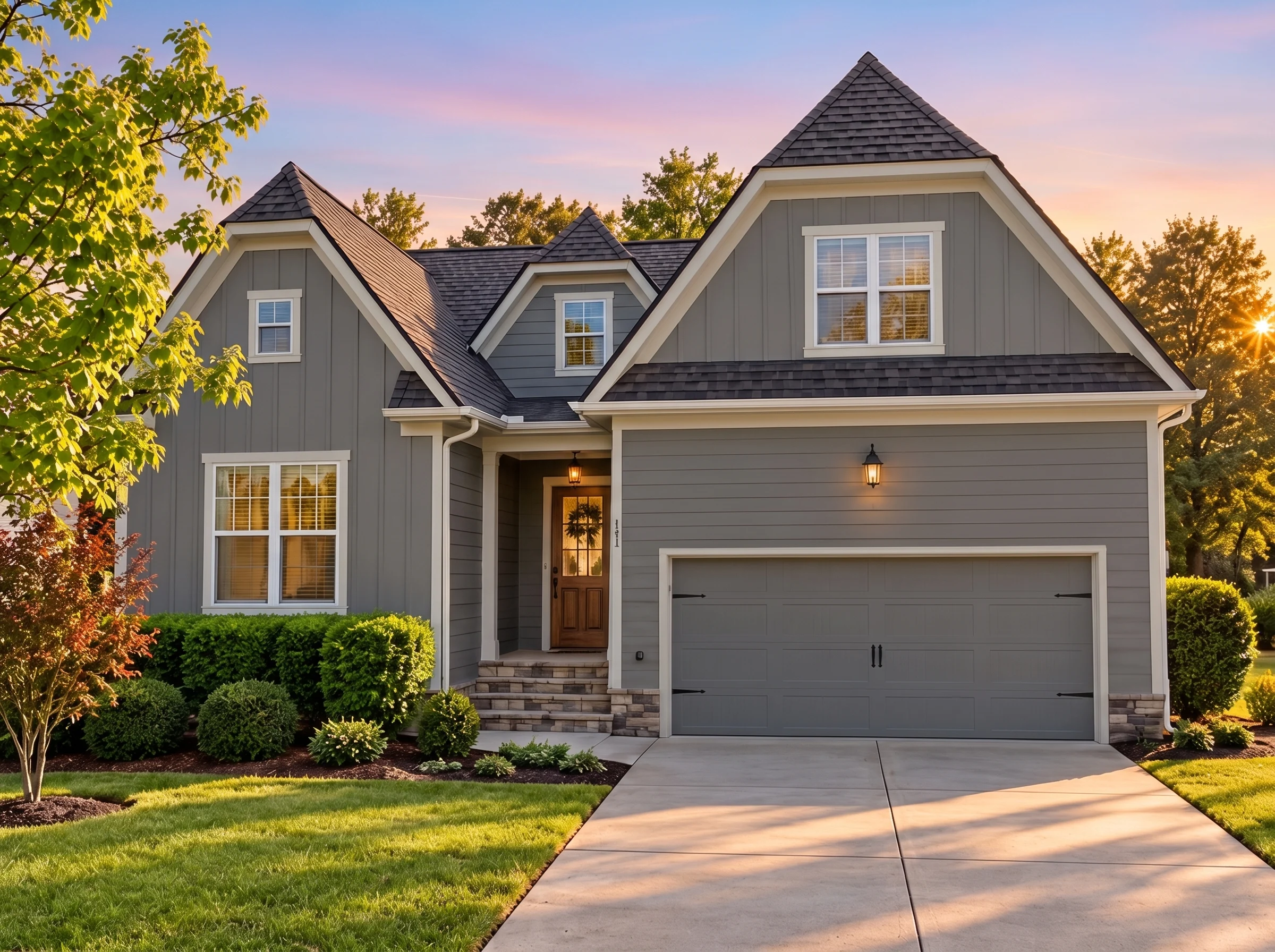 Plan  12-2189 – Maple Hollow Residence  | Modern Farmhouse – 3-Bed, 2-Bath, 2,283 SF - Warm Charcoal, AI-generated exterior concept