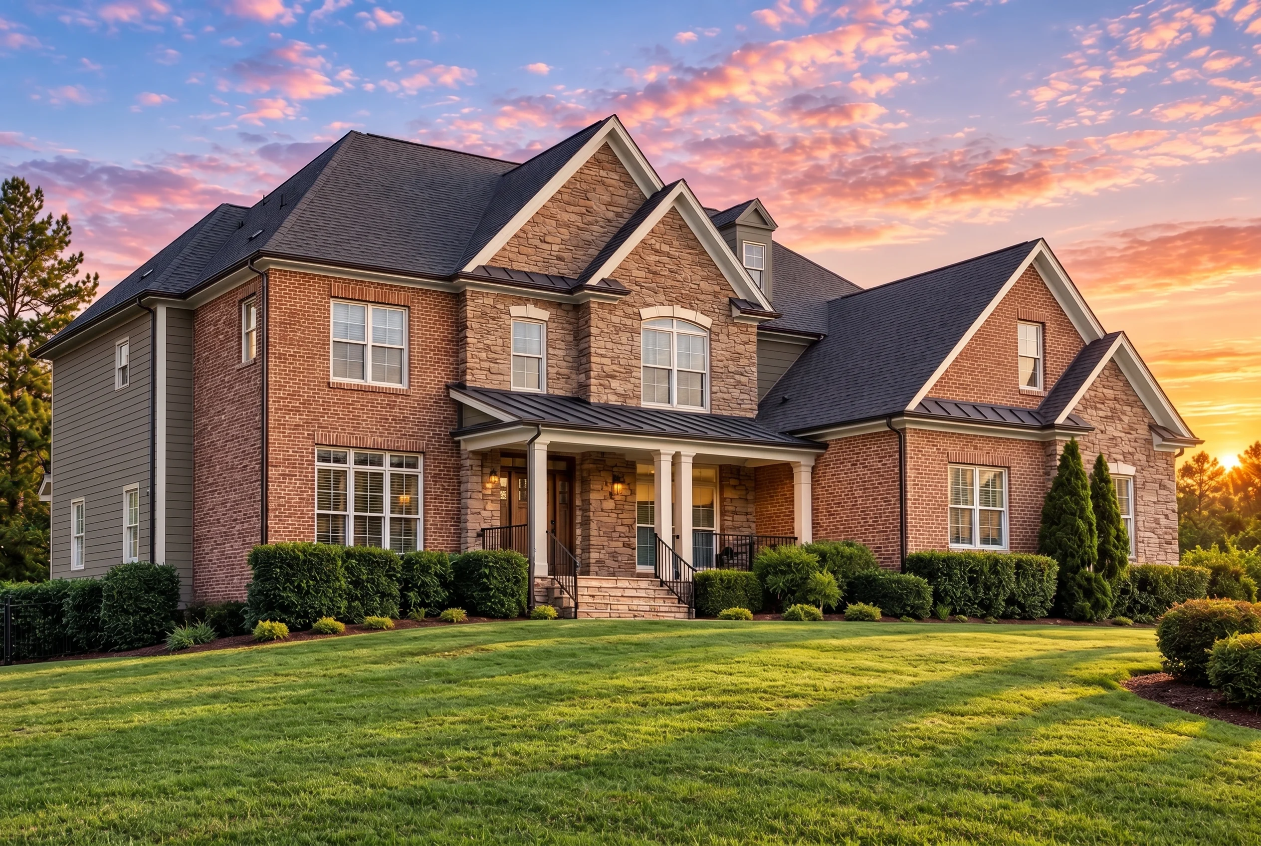 Plan  12-2262 – Hawthorn Brook Cottage  | Traditional Colonial – 5-Bed, 4.5-Bath, 4,088 SF - Warm Charcoal, AI-generated exterior concept