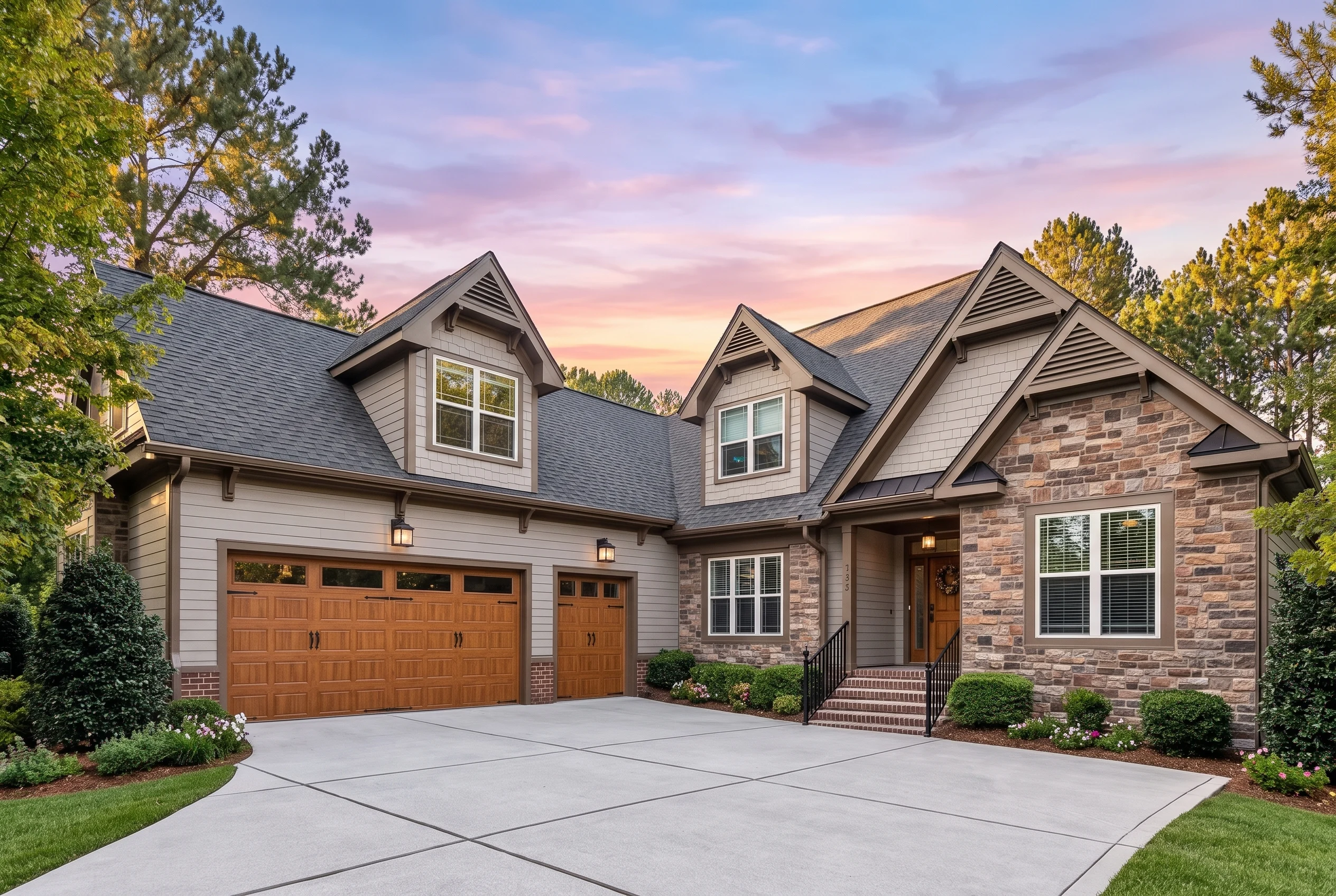 Plan  12-2263 – Grieve House | Cape  Cod – 3-Bed, 3.5-Bath, 2,619 SF - Mushroom Taupe, AI-generated exterior concept