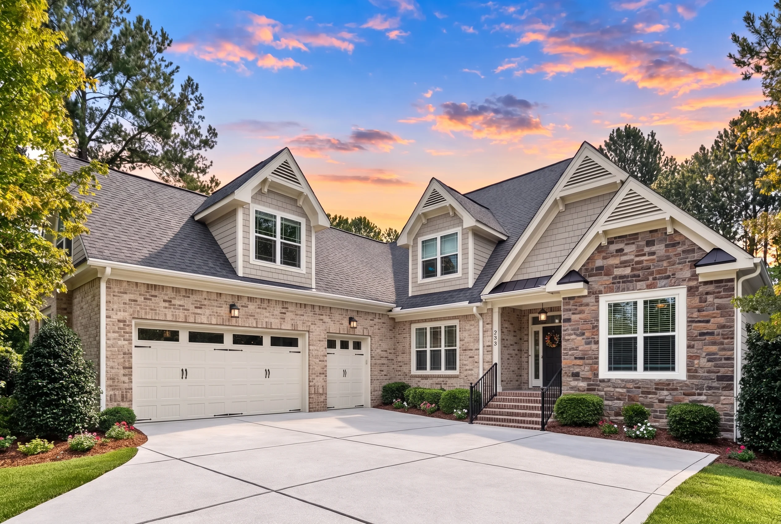 Plan  12-2263 – Grieve House | Cape  Cod – 3-Bed, 3.5-Bath, 2,619 SF - Natural Brick, AI-generated exterior concept
