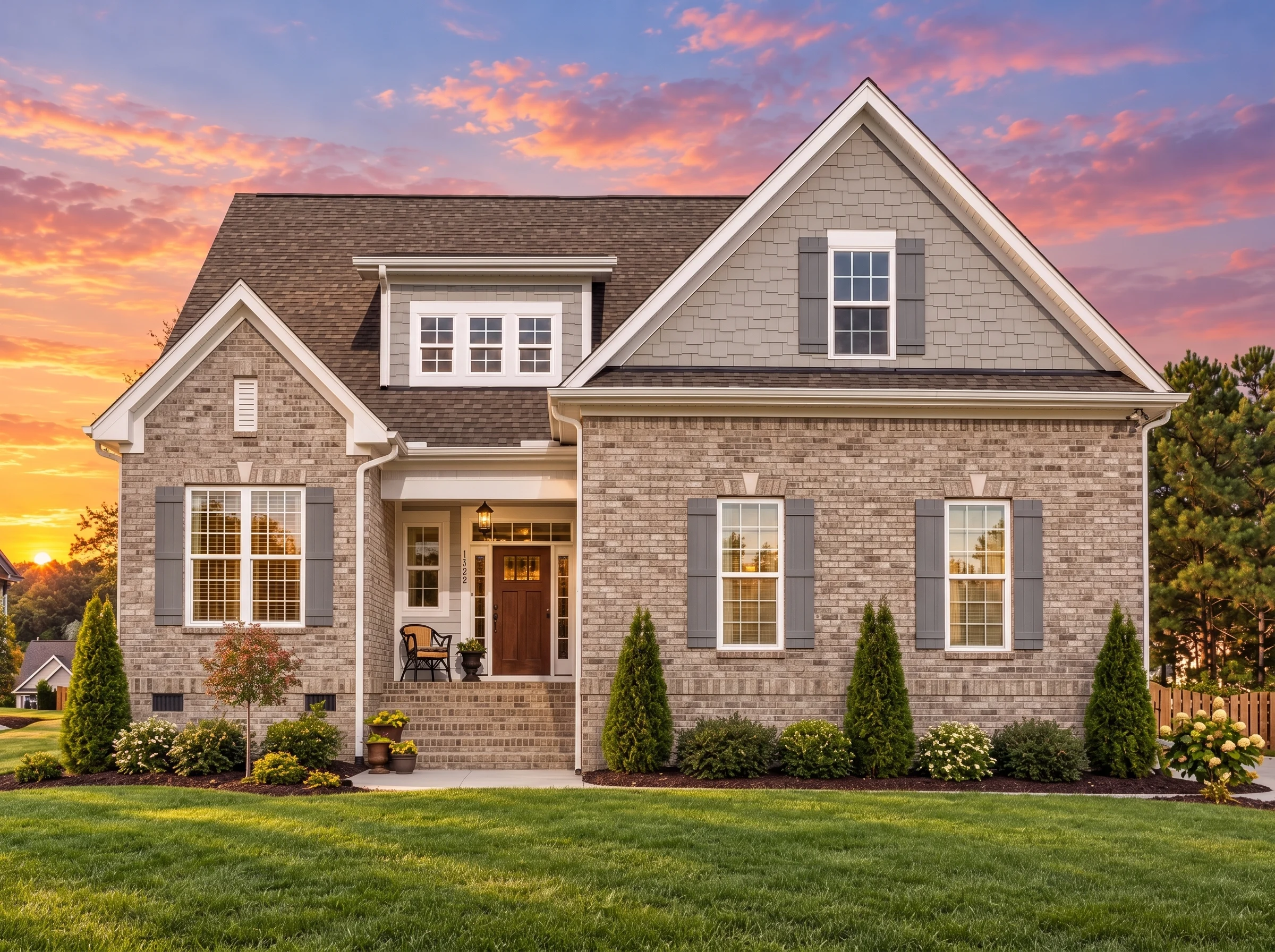 Plan  12-2103 – Poplar Meadow Farm |  Modern Farmhouse – 4-Bed, 3.5-Bath, 2,730 SF - Natural Brick, AI-generated exterior concept