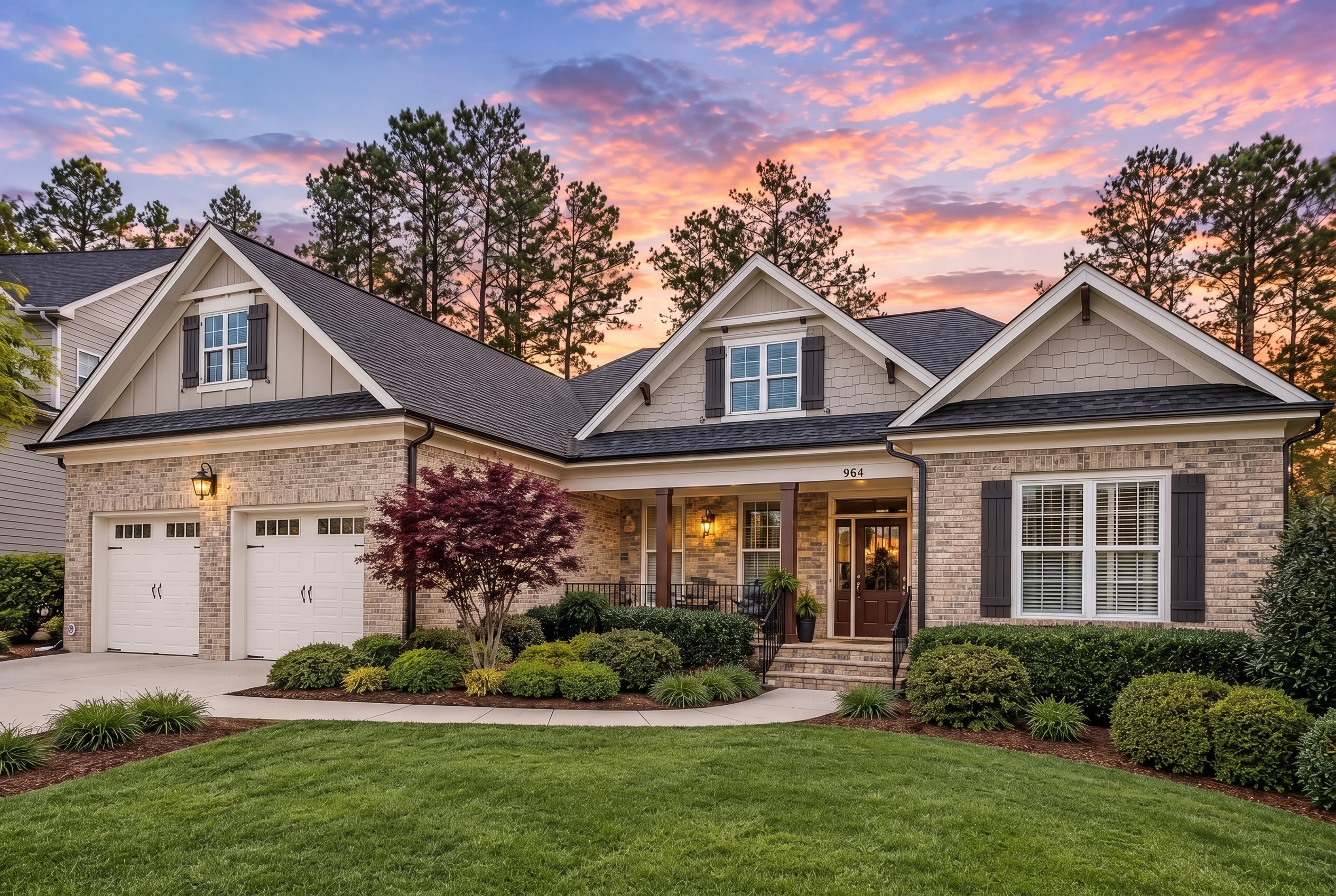 Plan  12-2462 – Auburn Meadow Cottage  | Traditional Craftsman – 4-Bed, 3-Bath, 3,087 SF - Natural Brick, AI-generated exterior concept