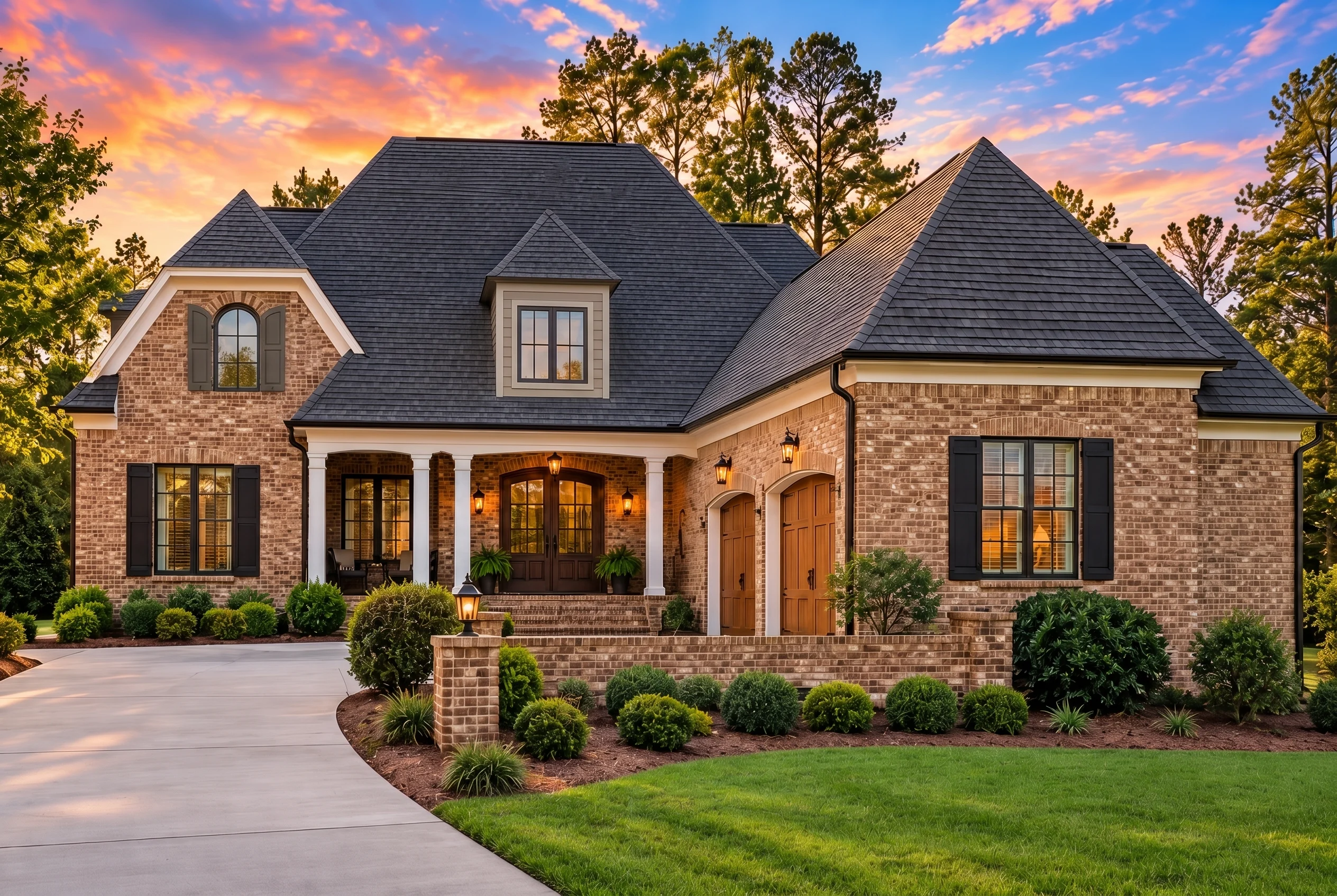 Plan  12-2396 – Walnut Springs Estate  | French Country – 5-Bed, 3.5-Bath, 2,943 SF - Natural Brick, AI-generated exterior concept