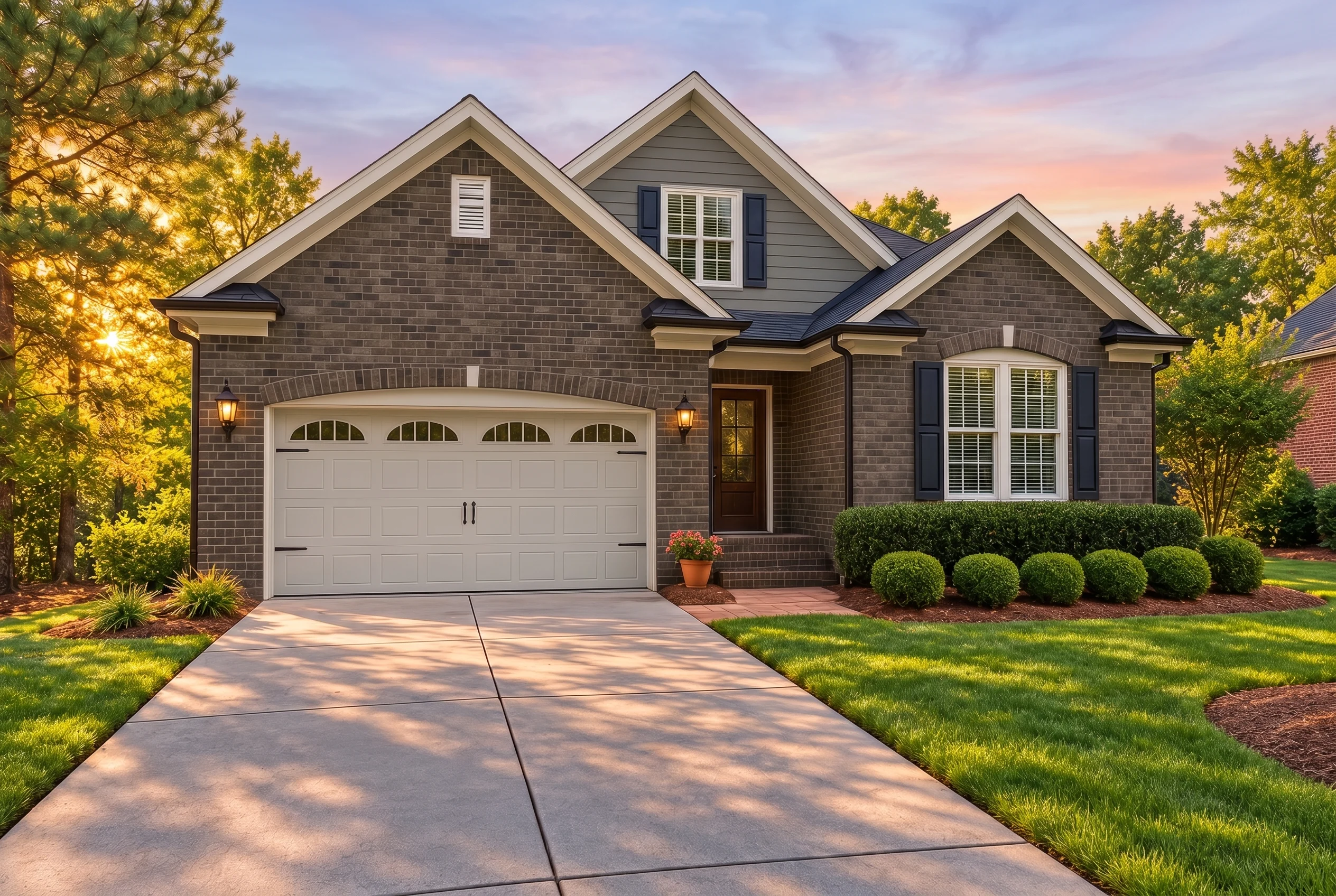 Plan  12-2349 – Maryland Plateau |  Traditional – 4-Bed, 3-Bath, 2,762 SF - Warm Charcoal, AI-generated exterior concept