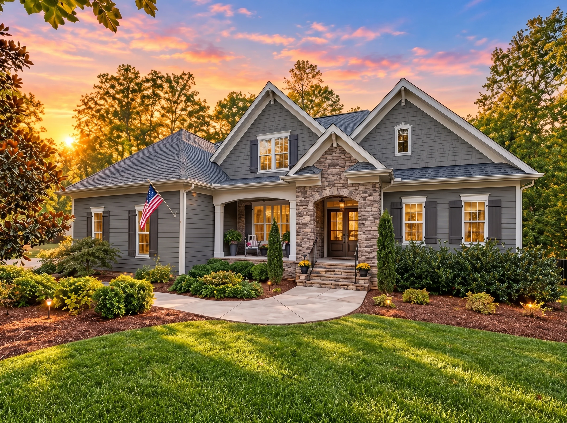 Plan  12-2322 – Aster Oak Retreat |  Craftsman – 4-Bed, 3-Bath, 2,802 SF - Warm Charcoal, AI-generated exterior concept