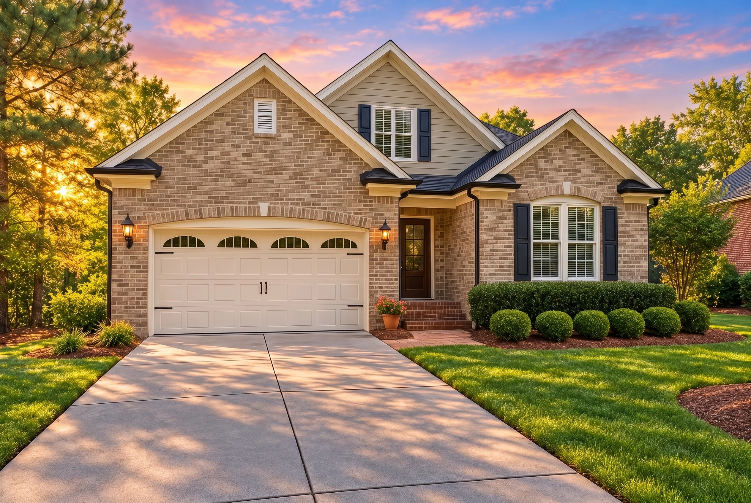Plan  12-2349 – Maryland Plateau |  Traditional – 4-Bed, 3-Bath, 2,762 SF - Natural Brick, AI-generated exterior concept