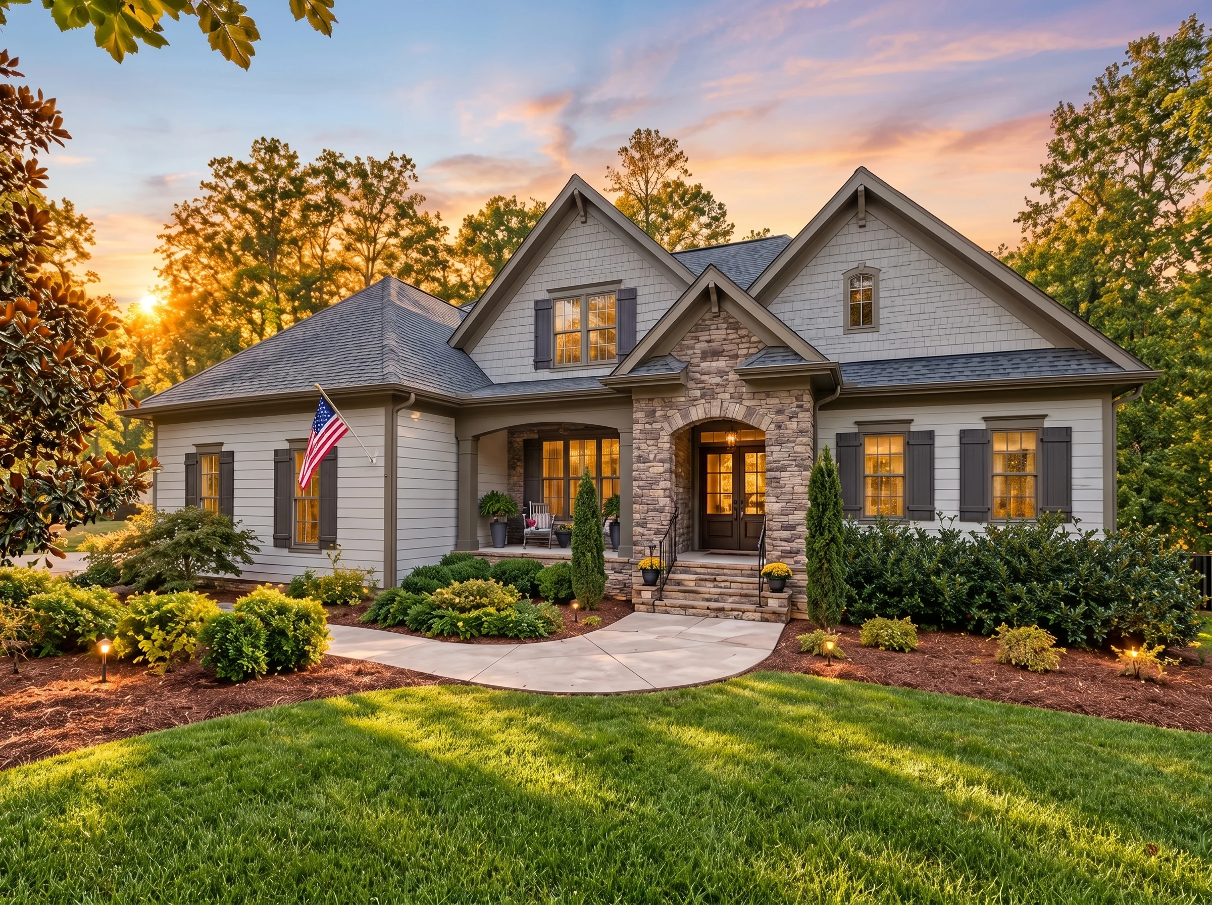 Plan  12-2322 – Aster Oak Retreat |  Craftsman – 4-Bed, 3-Bath, 2,802 SF - Mushroom Taupe, AI-generated exterior concept