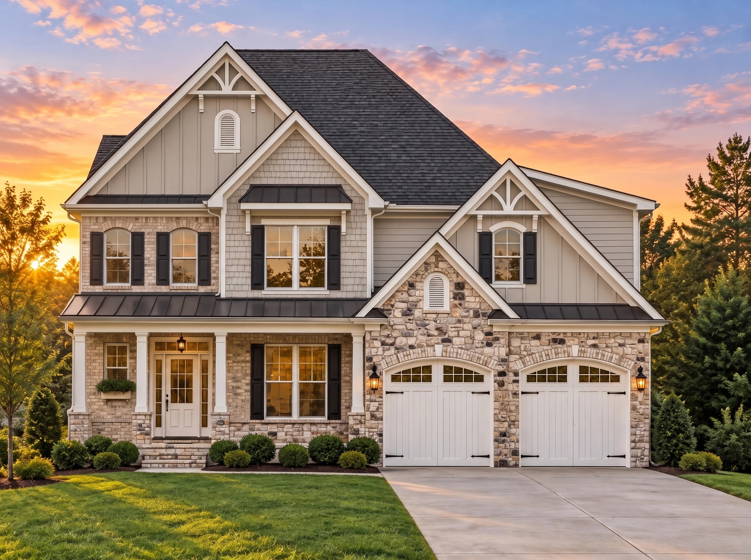 Plan  12-2281 – Fern Ridge Farm |  New American – 3-Bed, 2.5-Bath, 2,894 SF - Natural Brick, AI-generated exterior concept