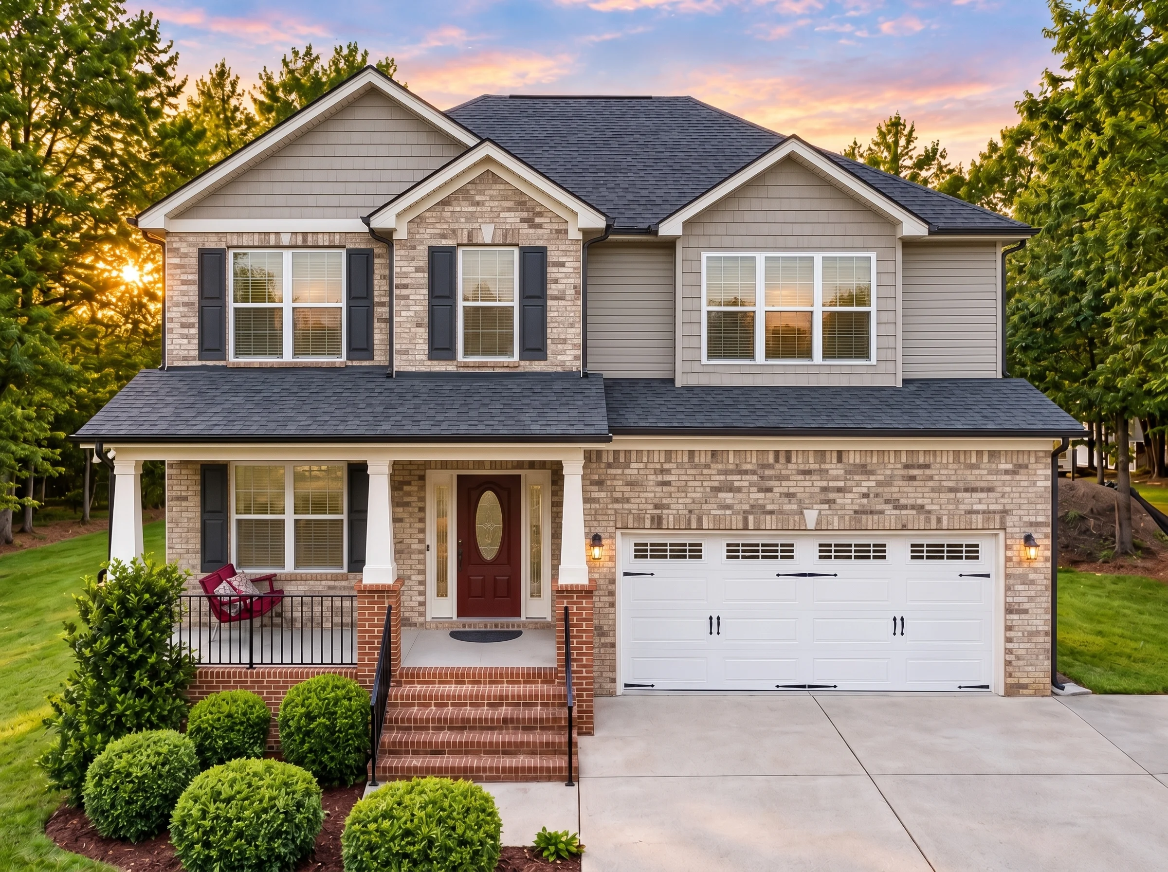 Plan  12-2506 – Juniper Meadow Farm  | Traditional Colonial – 3-Bed, 3-Bath, 2,355 SF - Natural Brick, AI-generated exterior concept