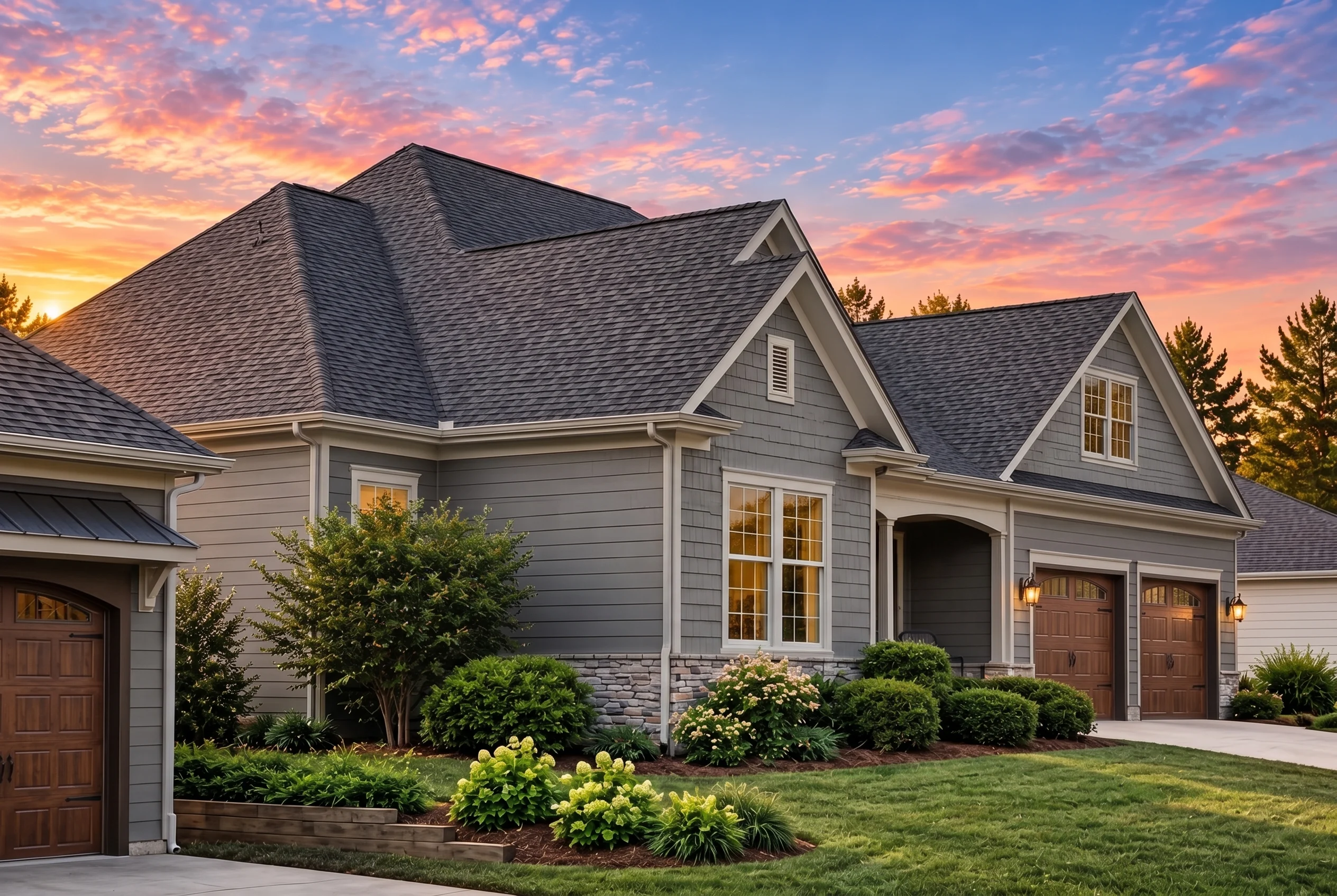 Plan  12-2580 – Aster Orchard Cottage  | Coastal Traditional – 4-Bed, 3-Bath, 2,954 SF - Warm Charcoal, AI-generated exterior concept