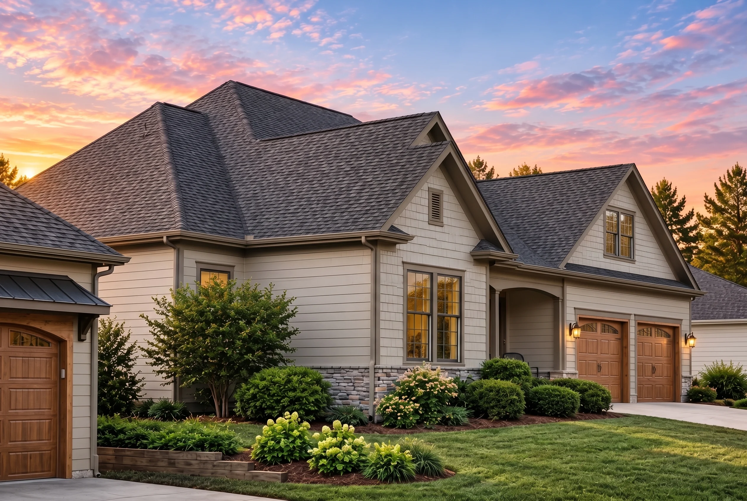 Plan  12-2580 – Aster Orchard Cottage  | Coastal Traditional – 4-Bed, 3-Bath, 2,954 SF - Mushroom Taupe, AI-generated exterior concept
