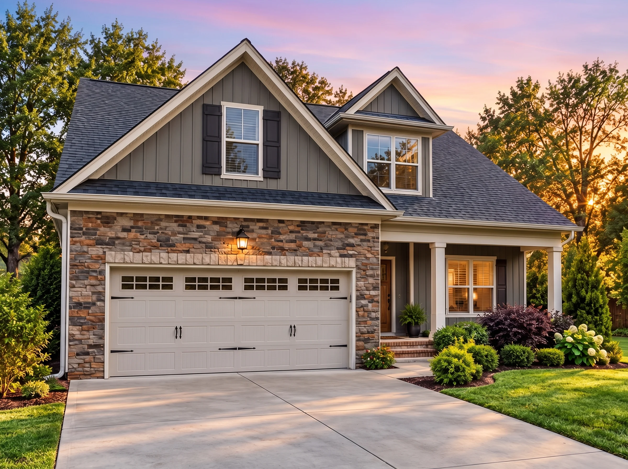 Plan  12-2588 – Auburn Cove Chalet |  Cape Cod – 4-Bed, 3-Bath, 2,300 SF - Warm Charcoal, AI-generated exterior concept