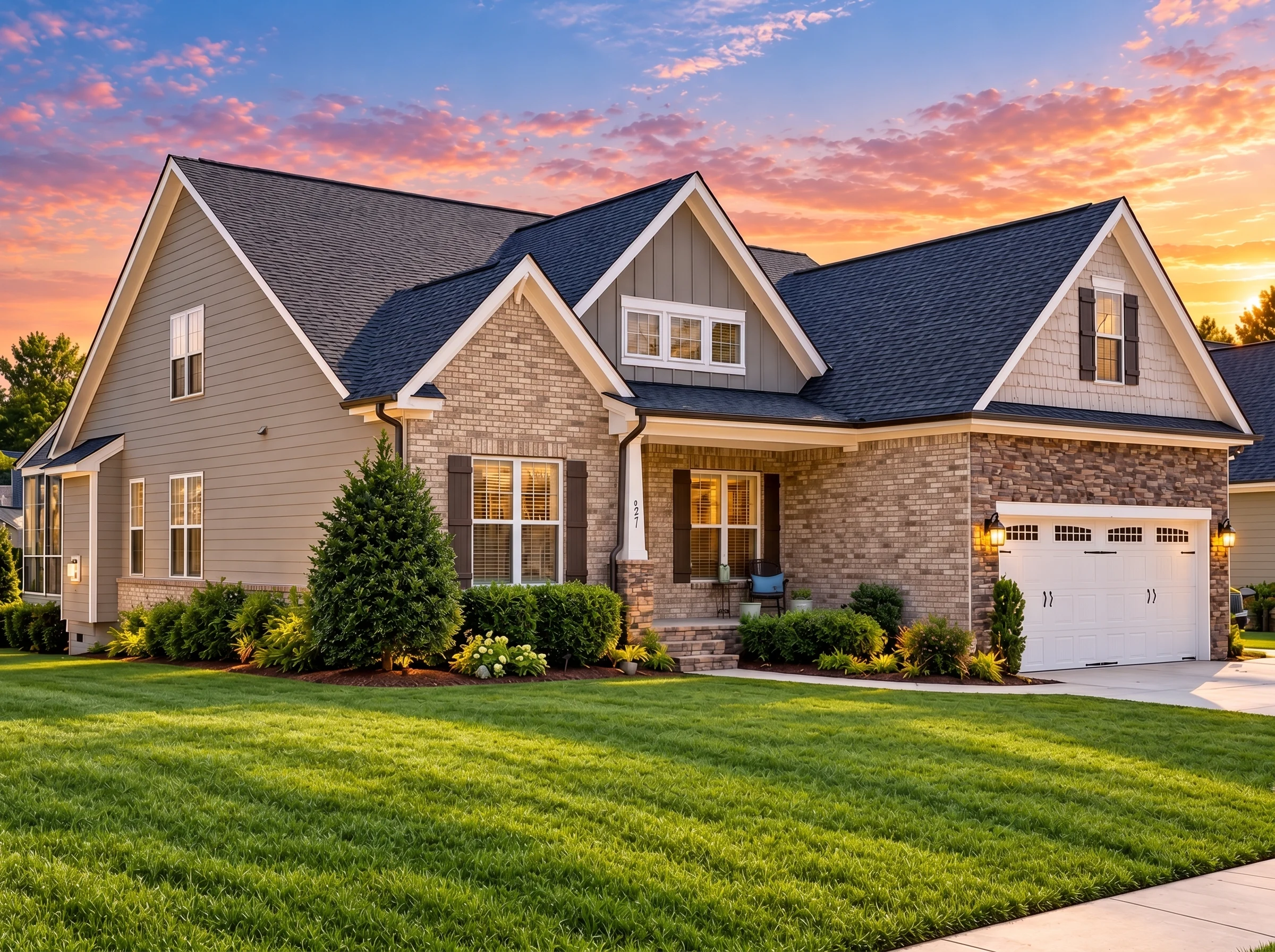 Plan  12-2697 – Ash Grove Manor |  Craftsman – 5-Bed, 3-Bath, 3,268 SF - Natural Brick, AI-generated exterior concept