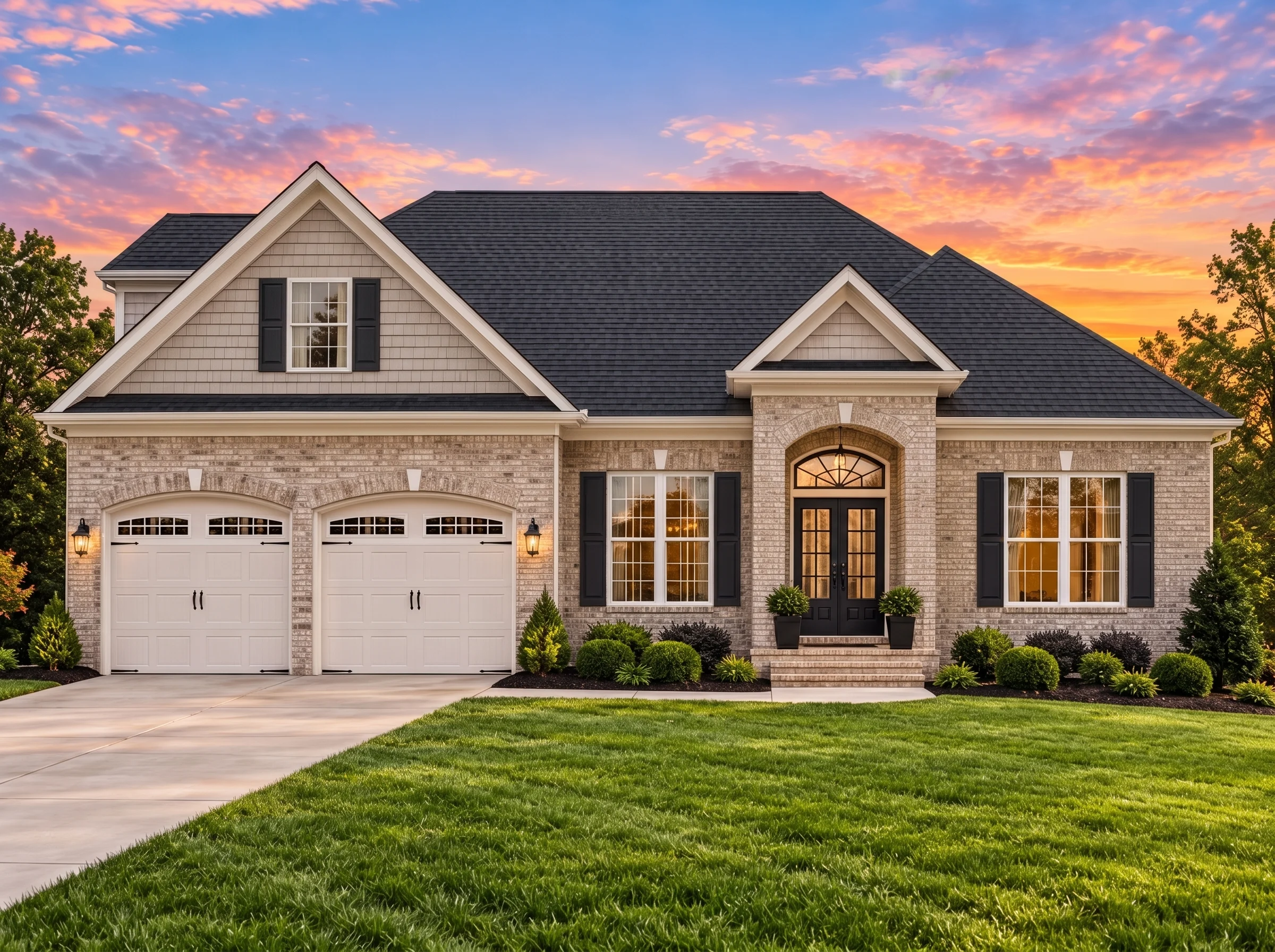 Plan  12-2698 – Aster Bridge Farm |  Traditional Colonial – 4-Bed, 3.5-Bath, 2,890 SF - Natural Brick, AI-generated exterior concept