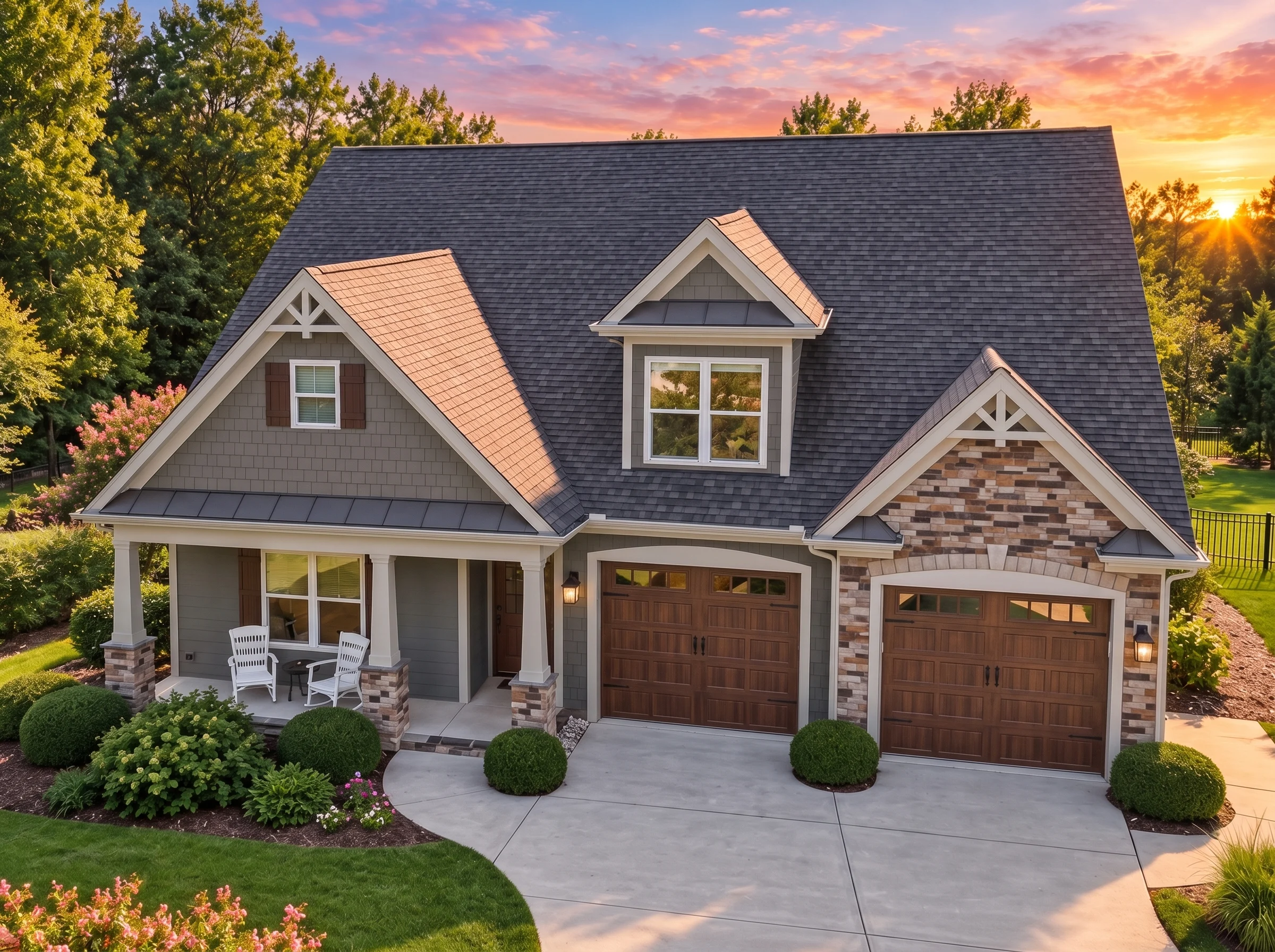 Plan  12-2954 – Lumina Loft |  Traditional Craftsman – 4-Bed, 3.5-Bath, 3,311 SF - Warm Charcoal, AI-generated exterior concept