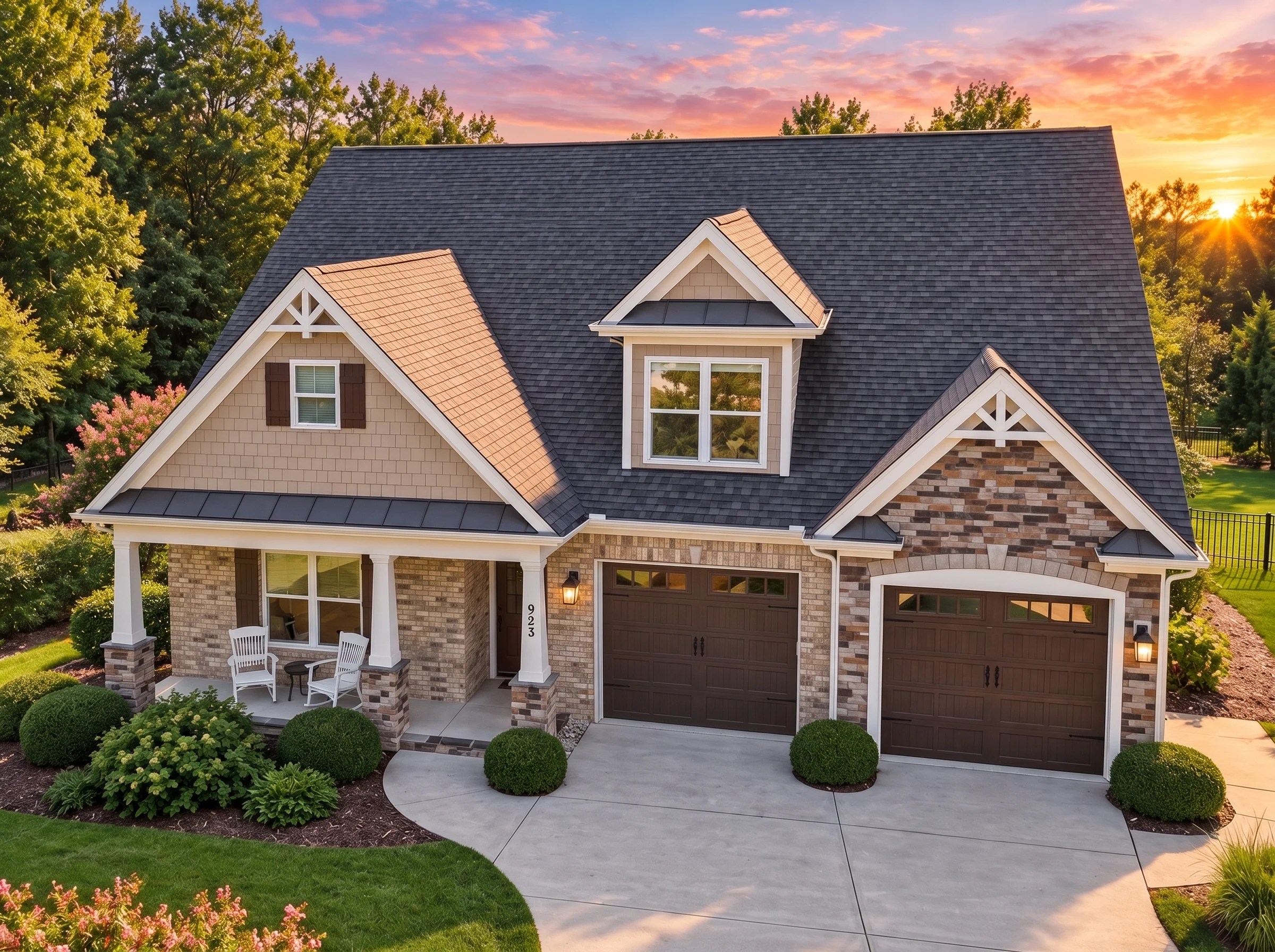 Plan  12-2954 – Lumina Loft |  Traditional Craftsman – 4-Bed, 3.5-Bath, 3,311 SF - Natural Brick, AI-generated exterior concept