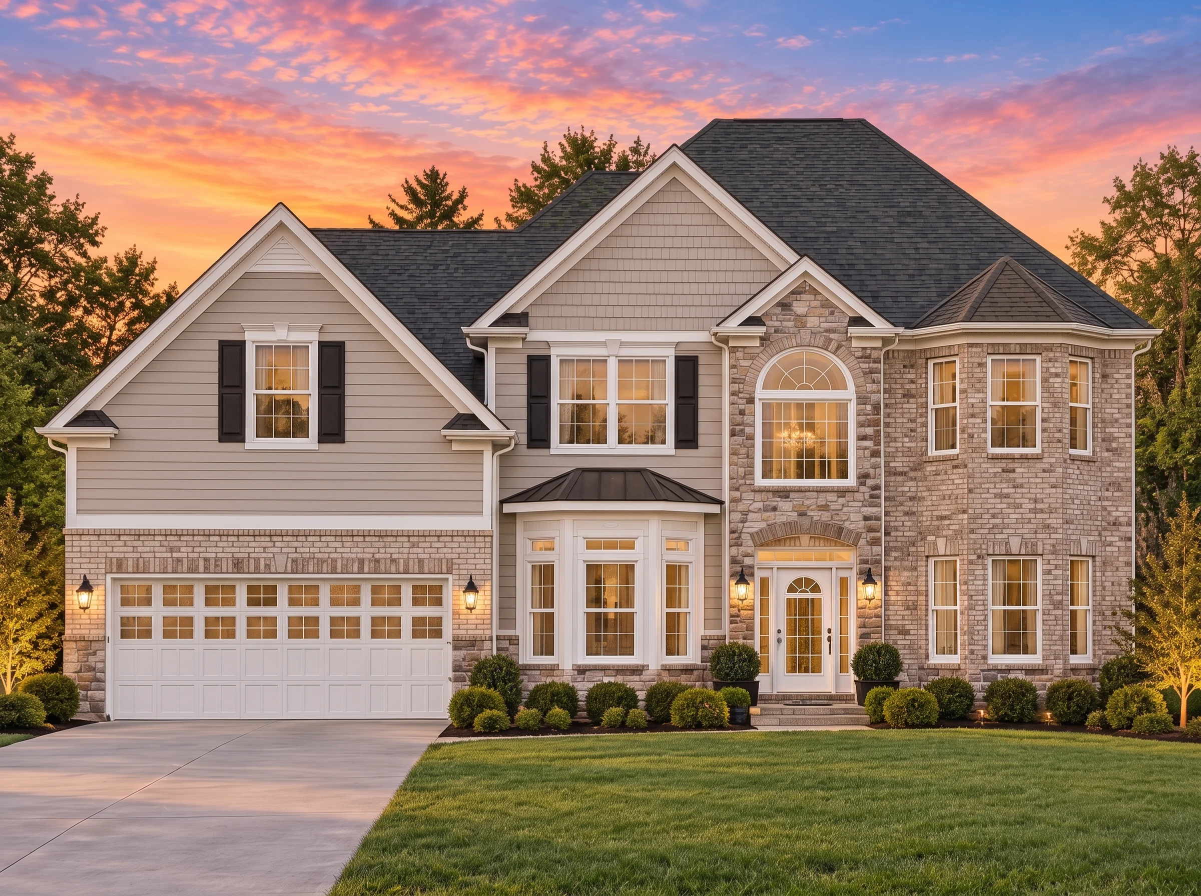 Plan  12-2953 – Walnut Meadow Farm |  New American – 4-Bed, 3.5-Bath, 3,221 SF - Natural Brick, AI-generated exterior concept