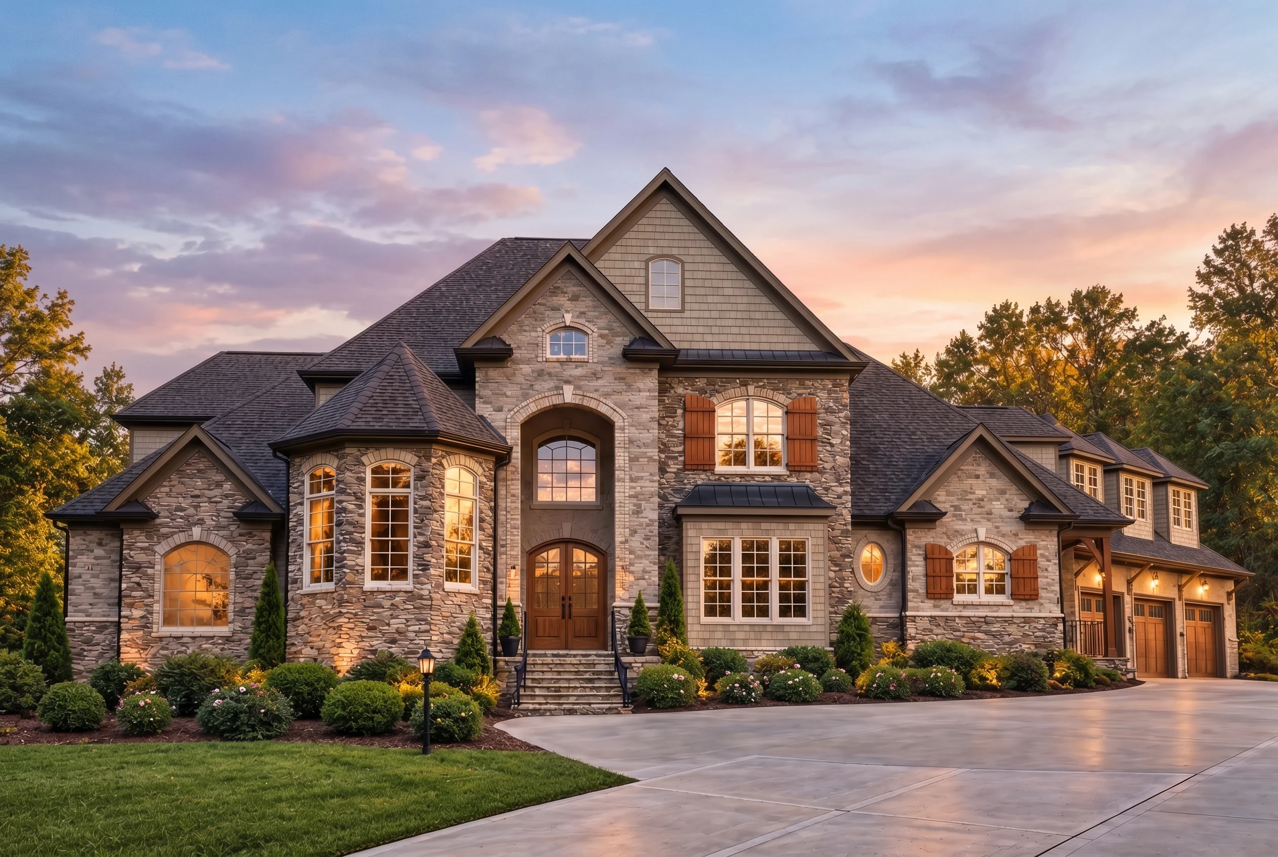 Plan  12-2860 – Rose Cove Cottage |  Traditional Colonial – 5-Bed, 1.5-Bath, 6,413 SF - Mushroom Taupe, AI-generated exterior concept