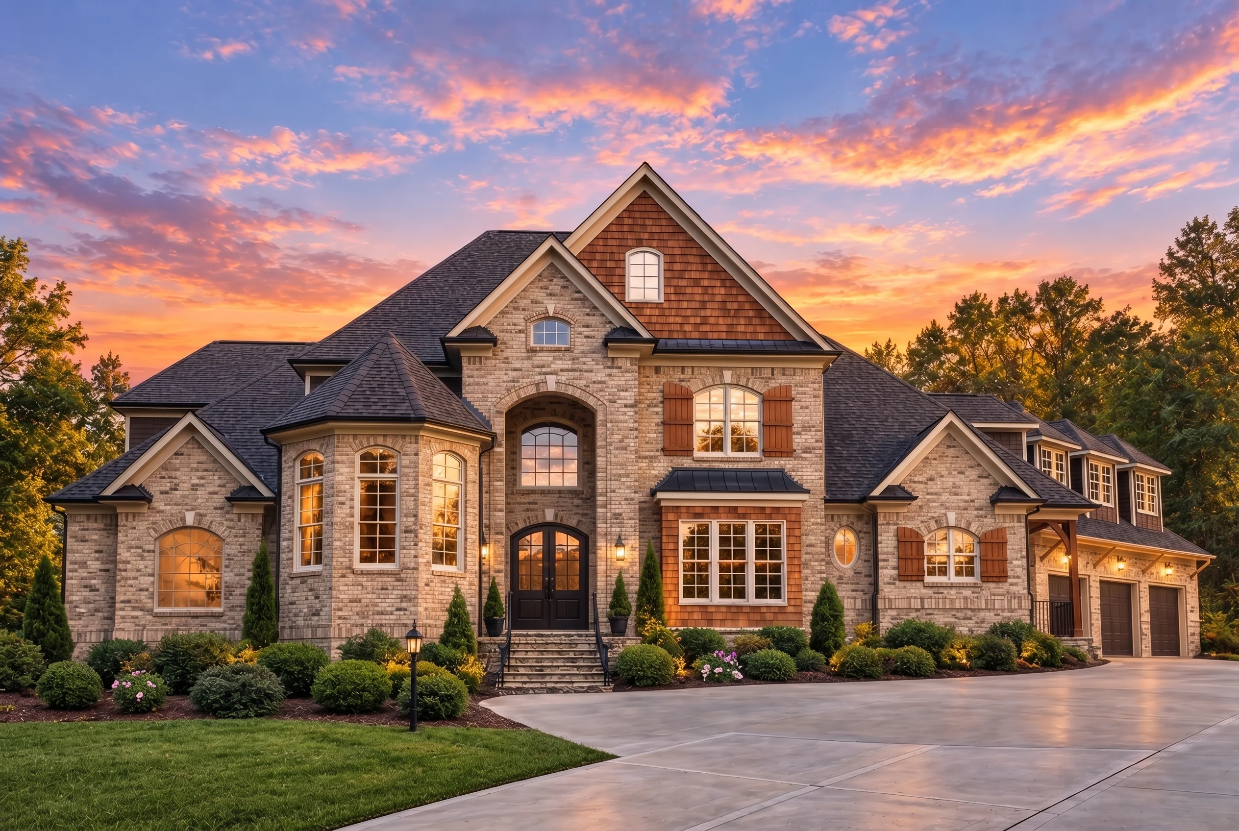 Plan  12-2860 – Rose Cove Cottage |  Traditional Colonial – 5-Bed, 1.5-Bath, 6,413 SF - Natural Brick, AI-generated exterior concept