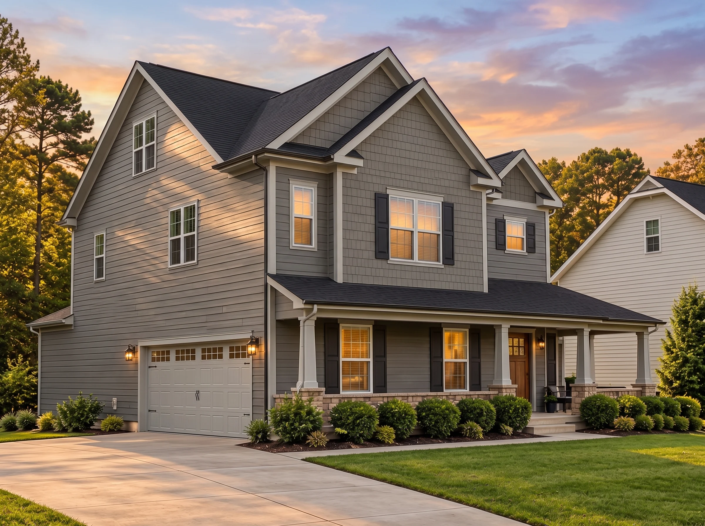 Plan  13-1246 – Action House | New  American – 4-Bed, 3.5-Bath, 2,680 SF - Warm Charcoal, AI-generated exterior concept
