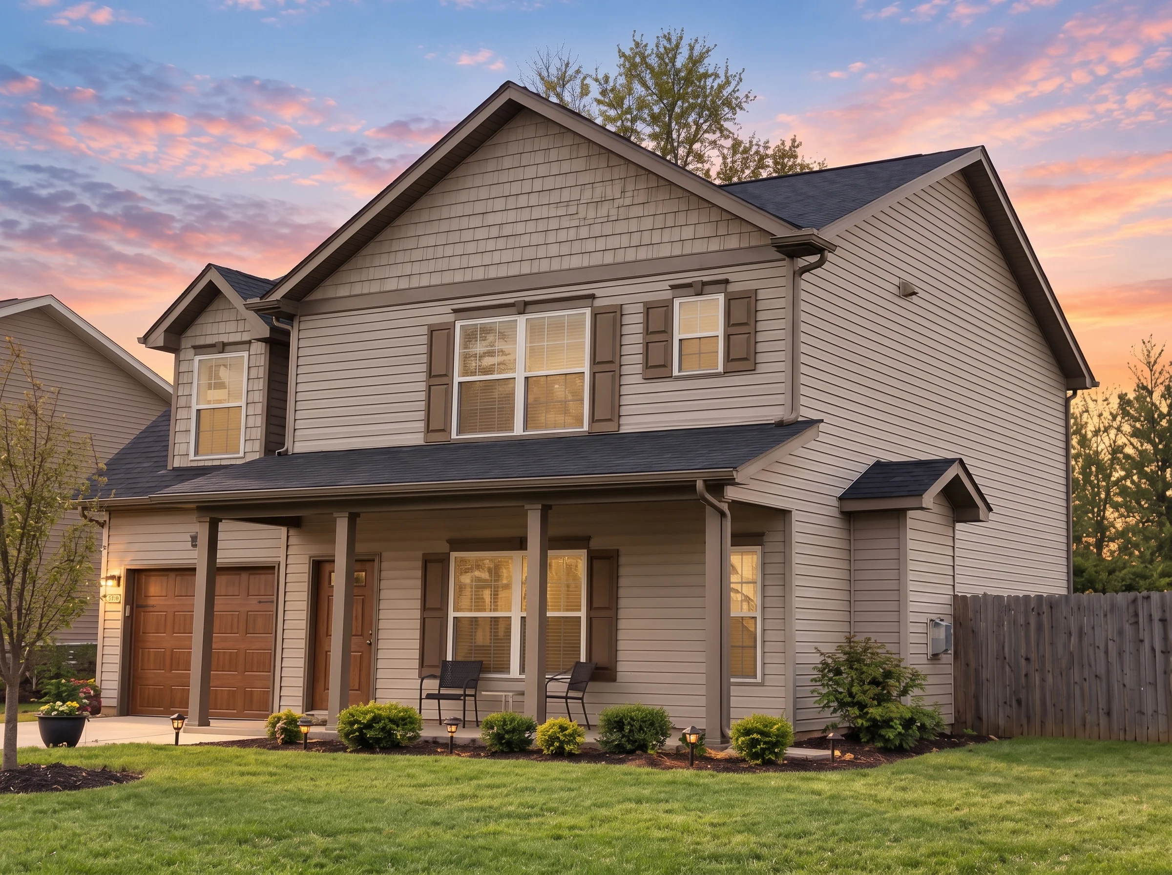 Plan  13-1206 – Ash Cove Cottage |  New American – 4-Bed, 2.5-Bath, 1,660 SF - Mushroom Taupe, AI-generated exterior concept