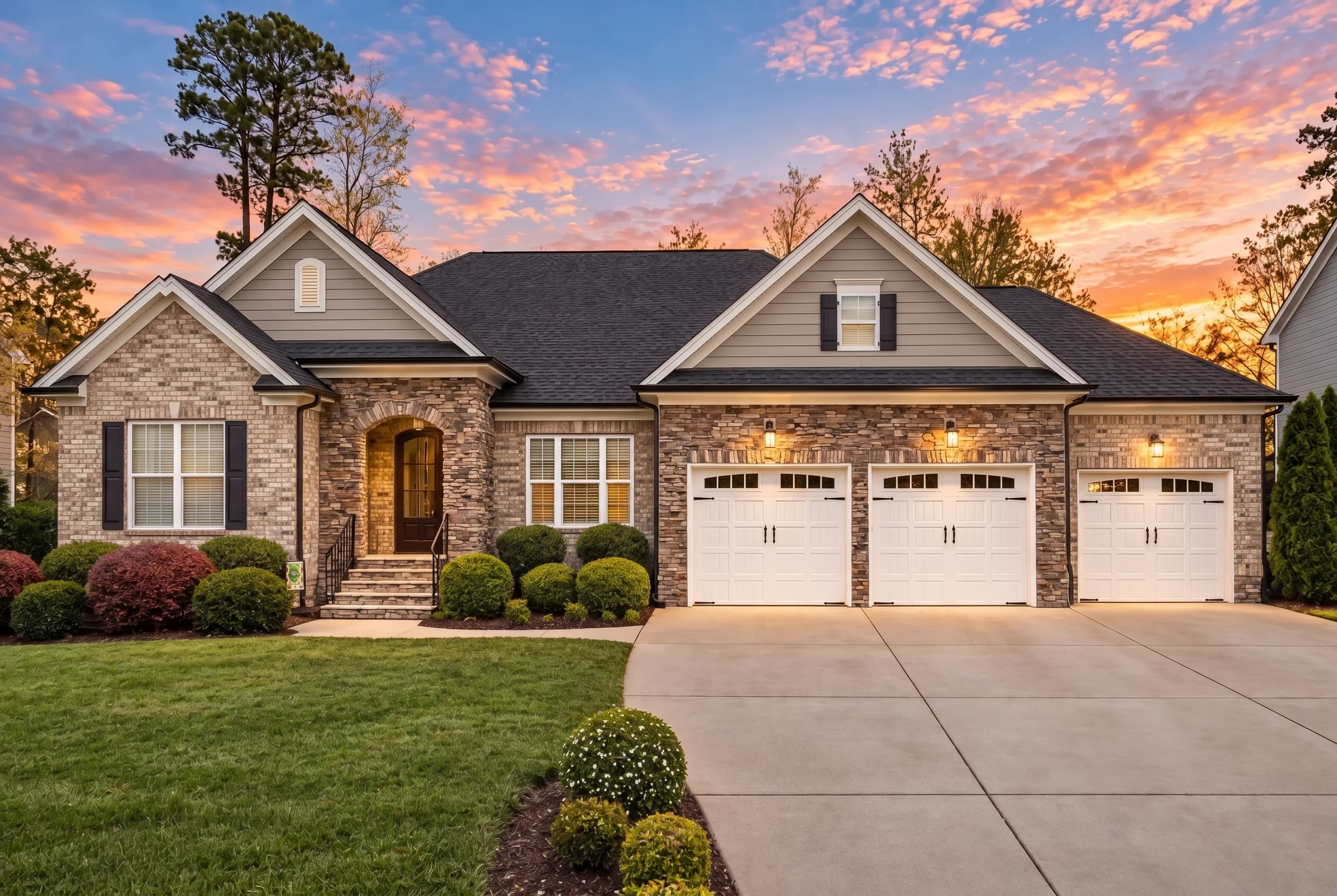 Plan  13-1173 – Aster Summit Haven |  New American – 4-Bed, 3-Bath, 2,692 SF - Natural Brick, AI-generated exterior concept