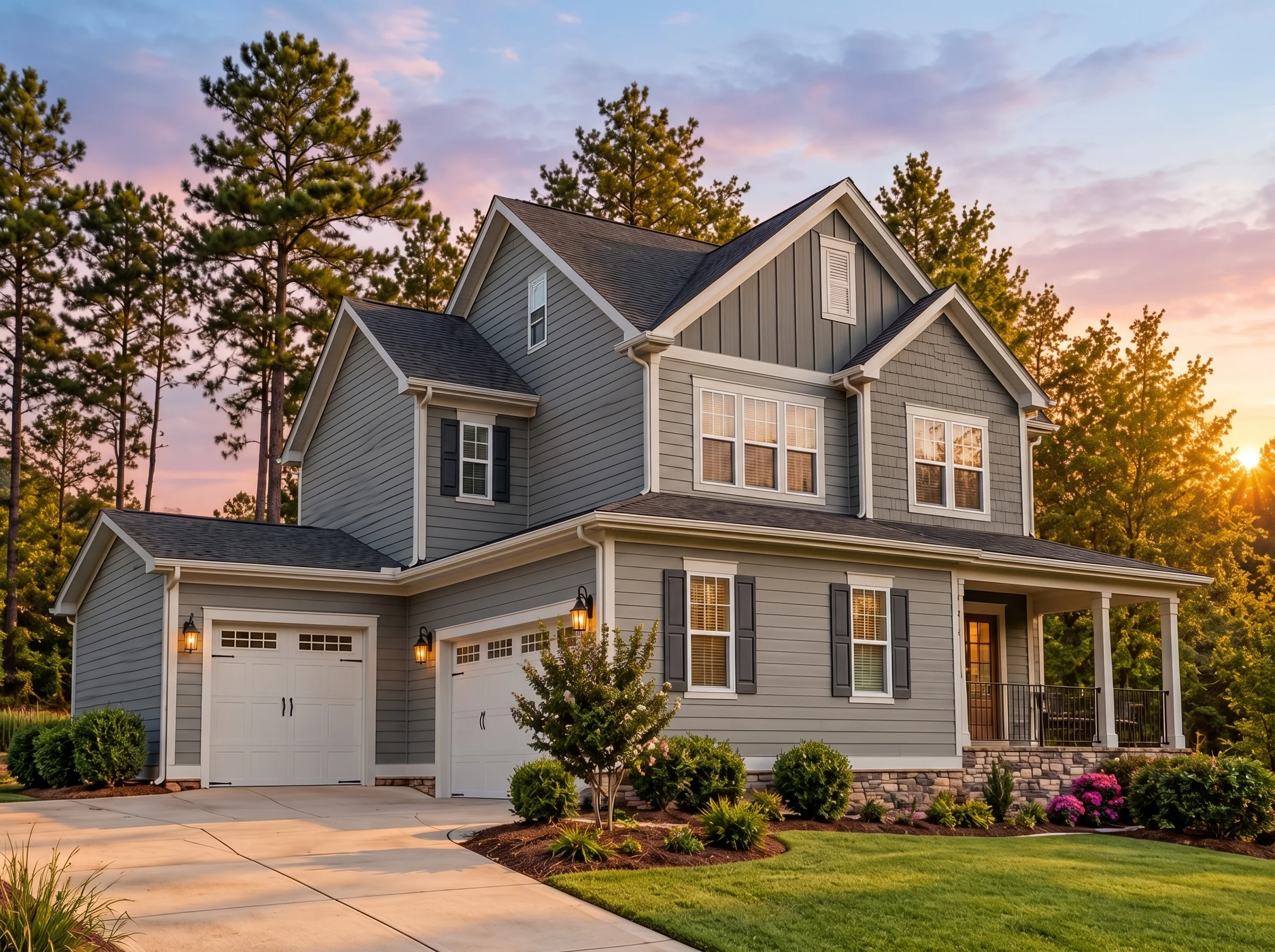Plan  13-1155 – Bluebell Cottage |  New American – 4-Bed, 3.5-Bath, 2,886 SF - Warm Charcoal, AI-generated exterior concept