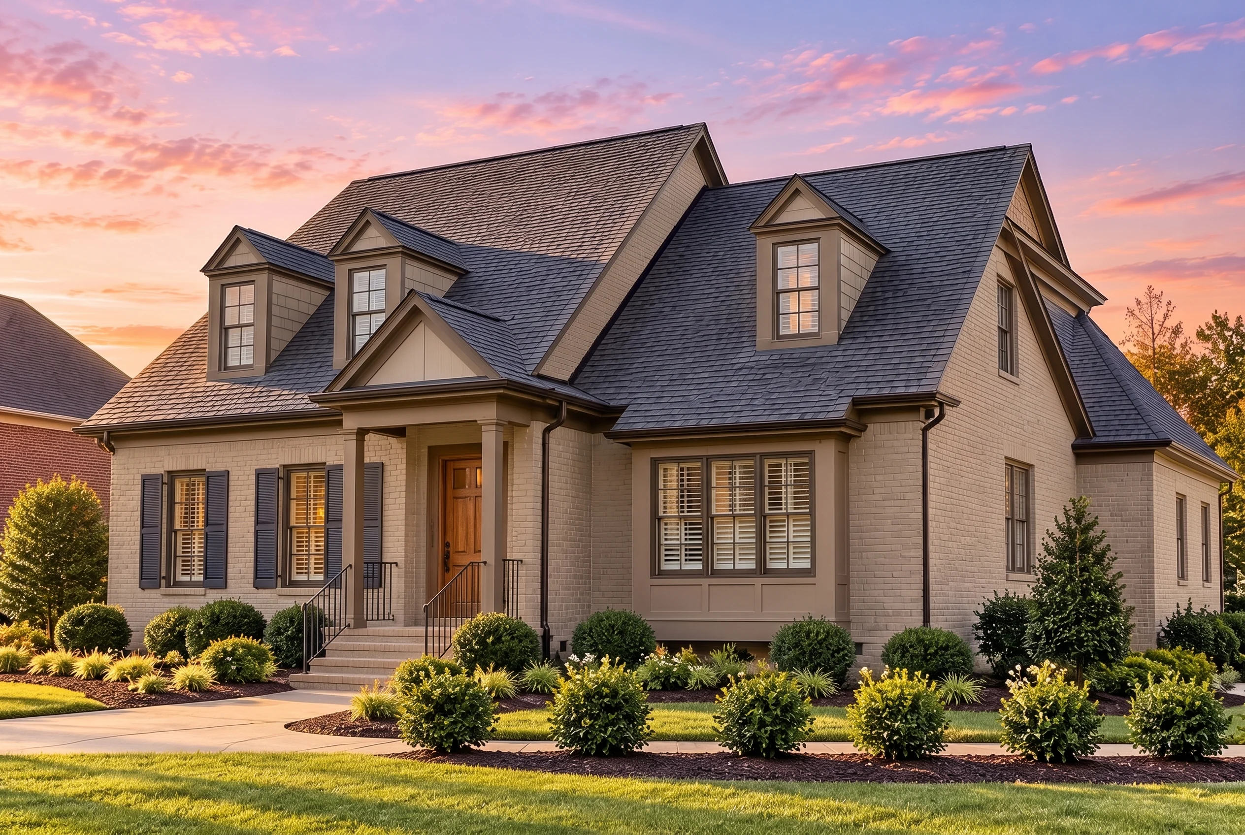 Plan  13-1161 – Breeze Manor | Cape  Cod – 4-Bed, 3.5-Bath, 3,494 SF - Mushroom Taupe, AI-generated exterior concept
