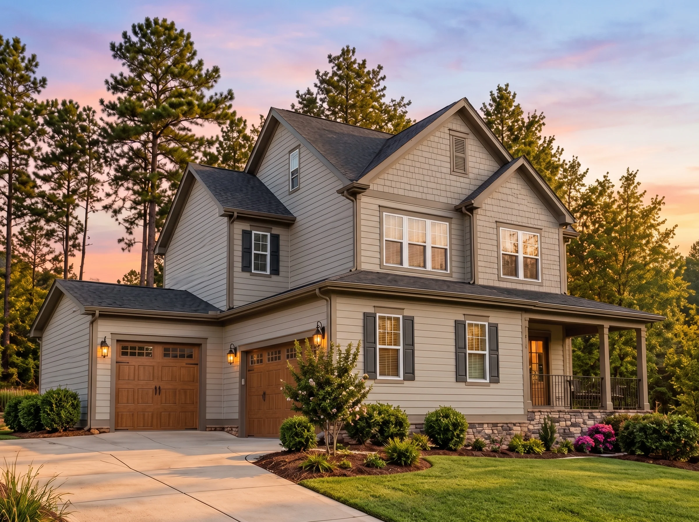 Plan  13-1155 – Bluebell Cottage |  New American – 4-Bed, 3.5-Bath, 2,886 SF - Mushroom Taupe, AI-generated exterior concept