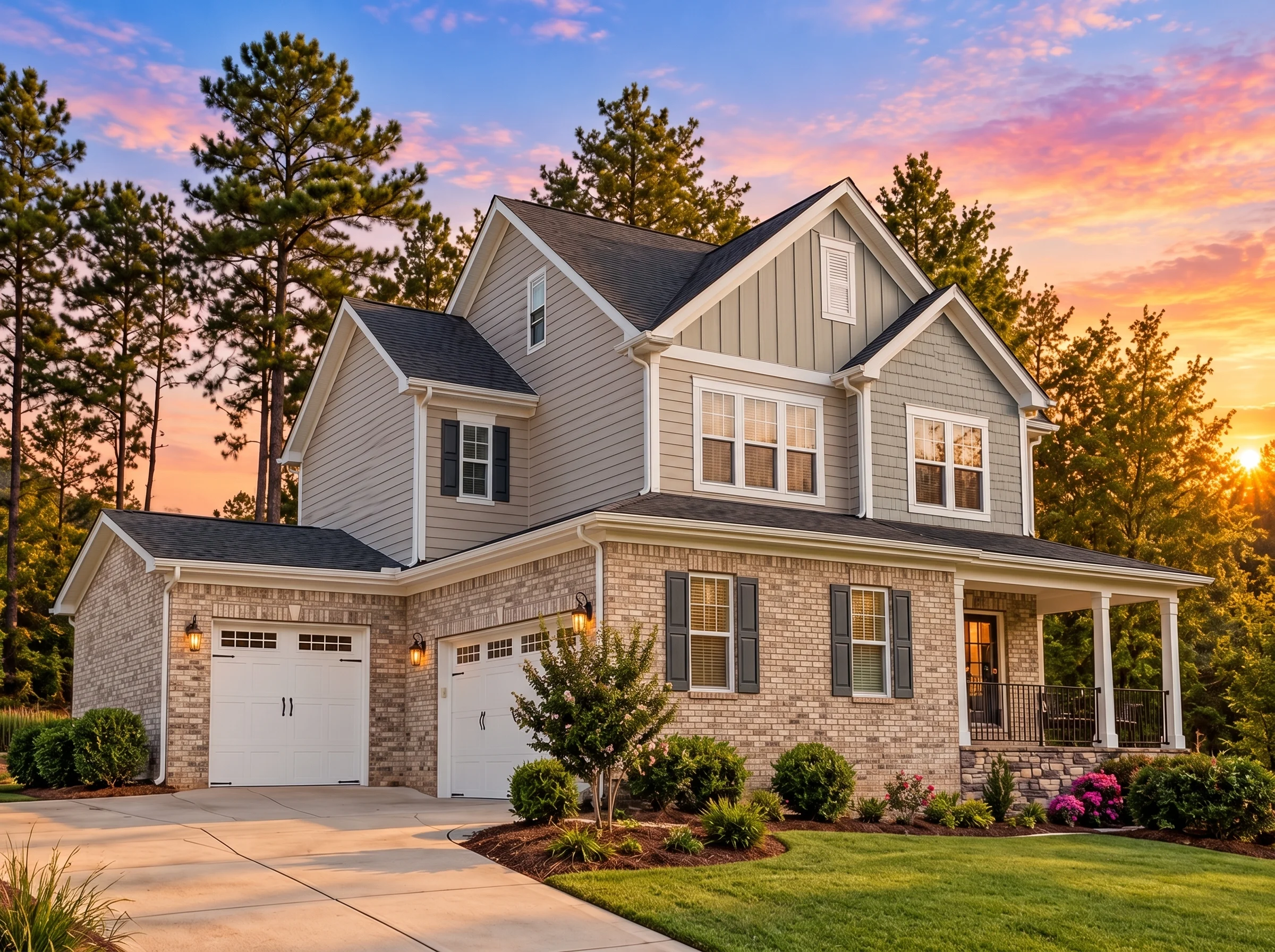 Plan  13-1155 – Bluebell Cottage |  New American – 4-Bed, 3.5-Bath, 2,886 SF - Natural Brick, AI-generated exterior concept