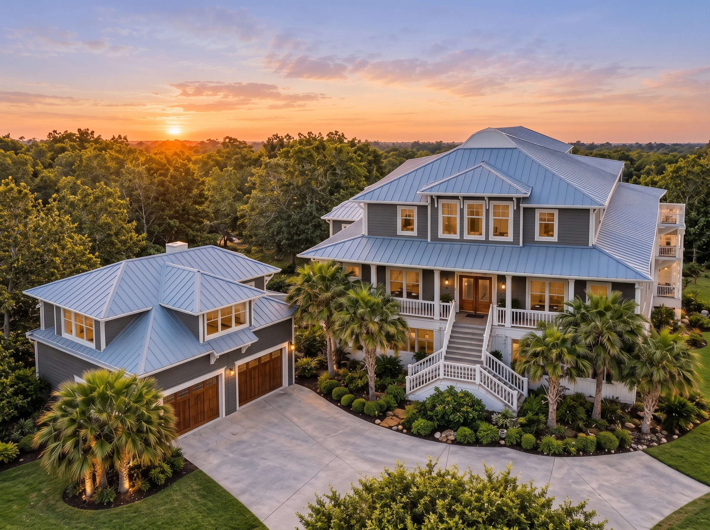 Plan  13-1139 – Teakwood Ridge Manor  | Coastal Traditional – 3-Bed, 2-Bath, 3,288 SF - Warm Charcoal, AI-generated exterior concept