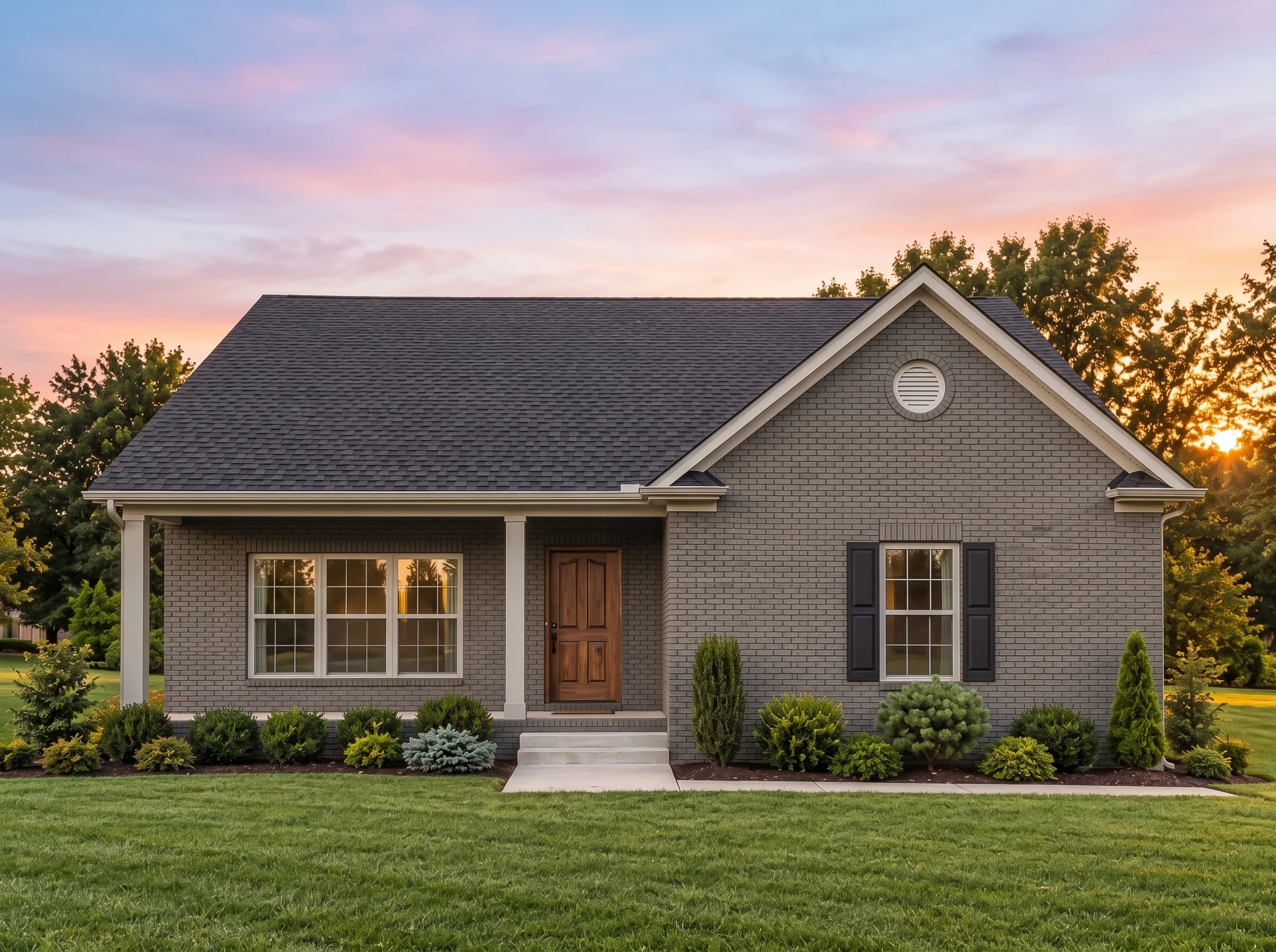 Plan  13-1220 – Nebraska Prairie |  Cape Cod – 4-Bed, 3.5-Bath, 1,232 SF - Warm Charcoal, AI-generated exterior concept
