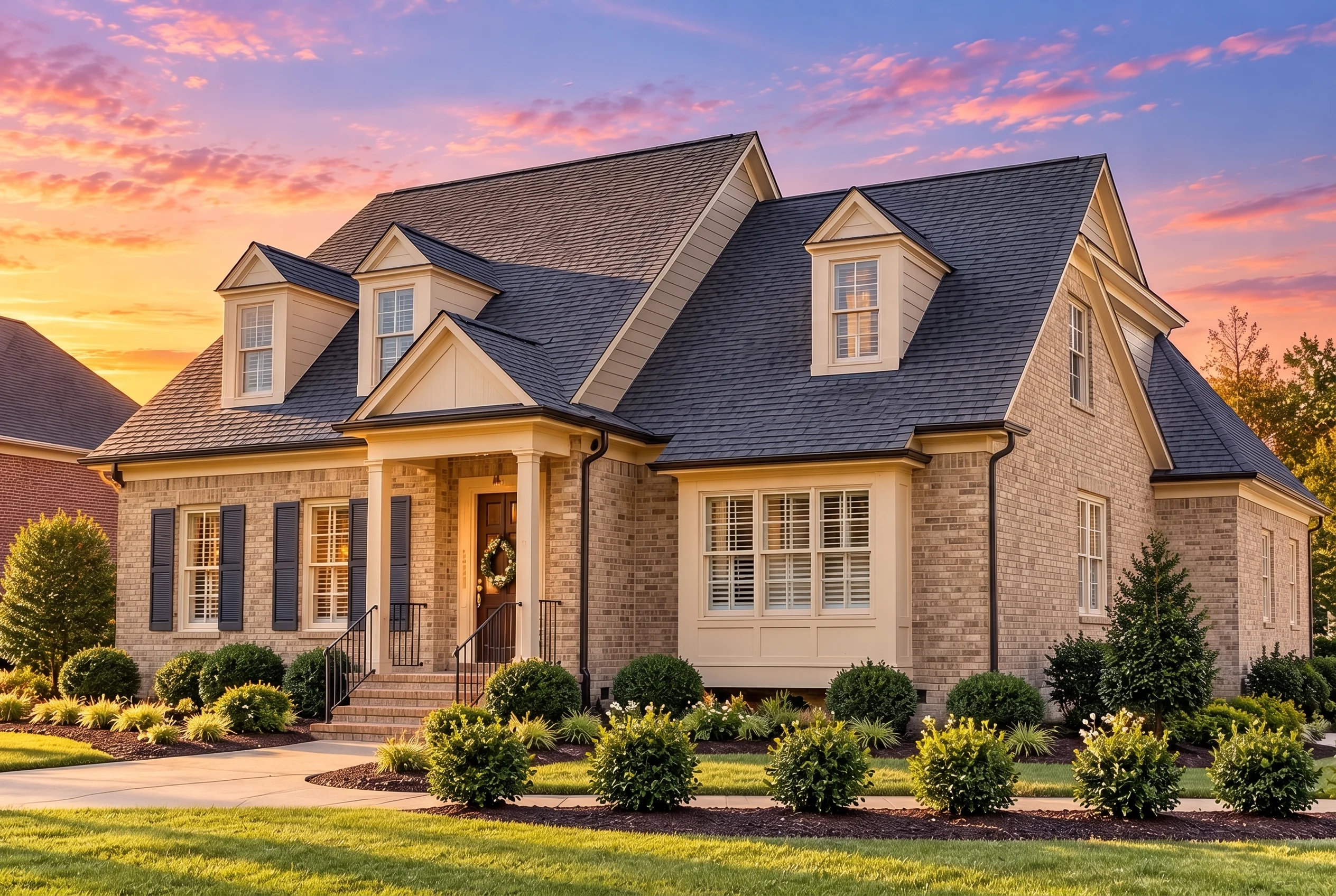 Plan  13-1161 – Breeze Manor | Cape  Cod – 4-Bed, 3.5-Bath, 3,494 SF - Natural Brick, AI-generated exterior concept