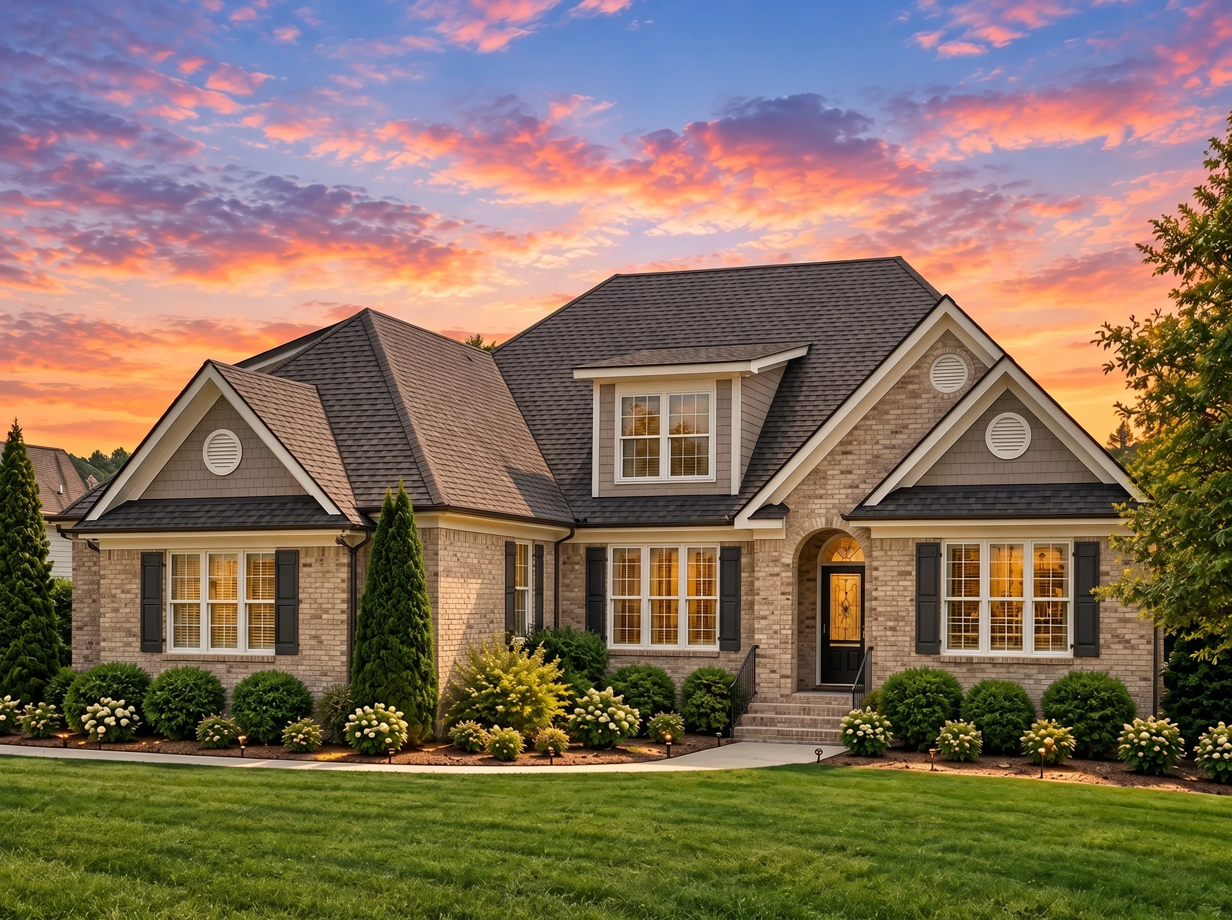 Plan  13-1215 – Willow Ridge House |  Traditional Craftsman – 4-Bed, 3-Bath, 2,736 SF - Natural Brick, AI-generated exterior concept