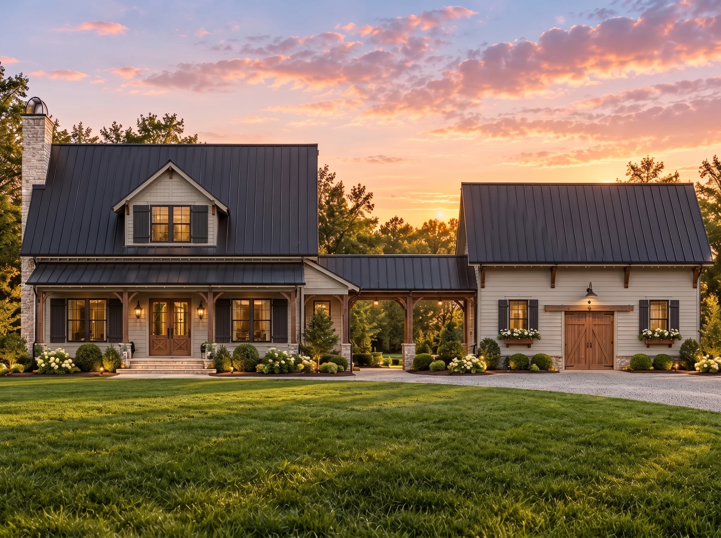 Plan  13-1341 – Aster Cove House |  Modern Farmhouse – 3-Bed, 3.5-Bath, 3,747 SF - Mushroom Taupe, AI-generated exterior concept