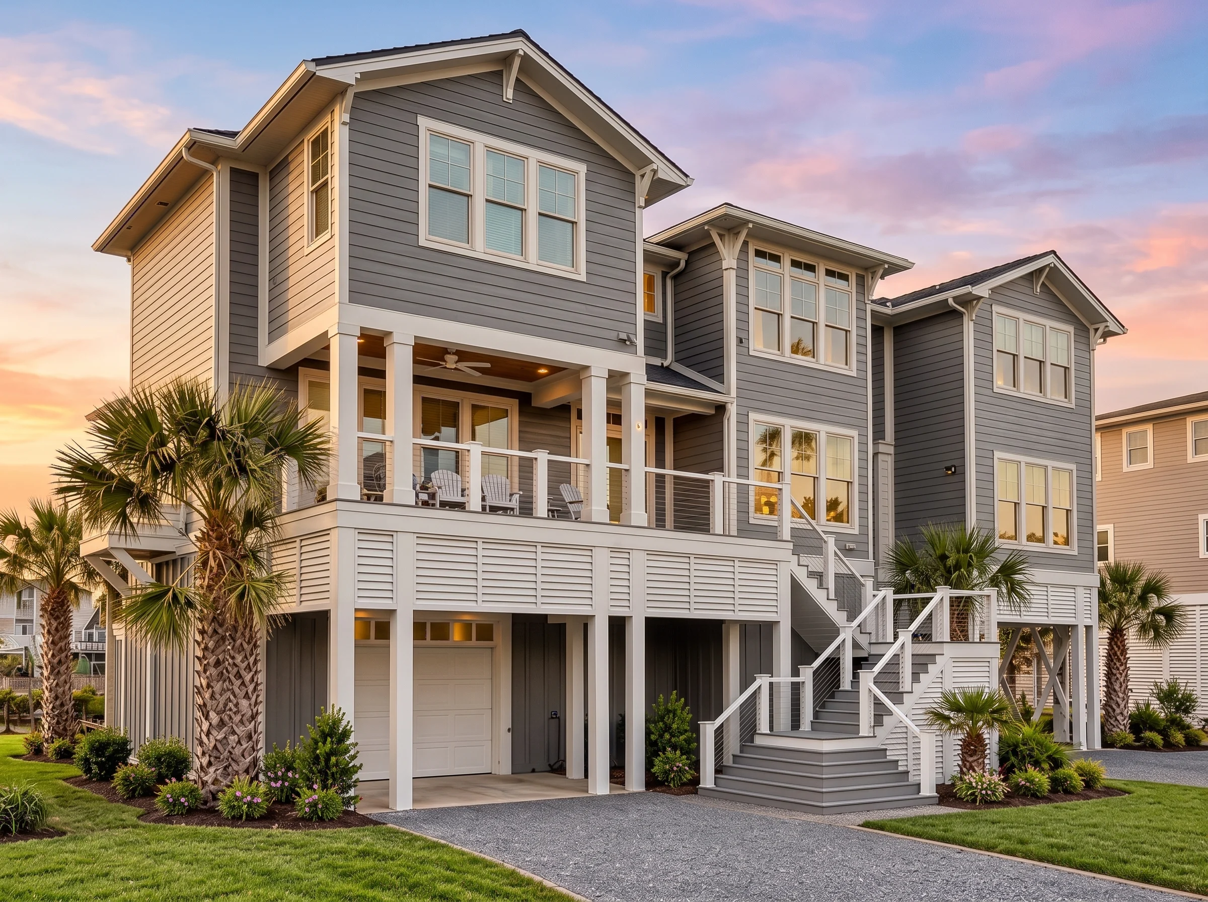 Plan  13-1359 – Chestnut Valley Estate  | Coastal – 5-Bed, 5.5-Bath, 3,670 SF - Warm Charcoal, AI-generated exterior concept