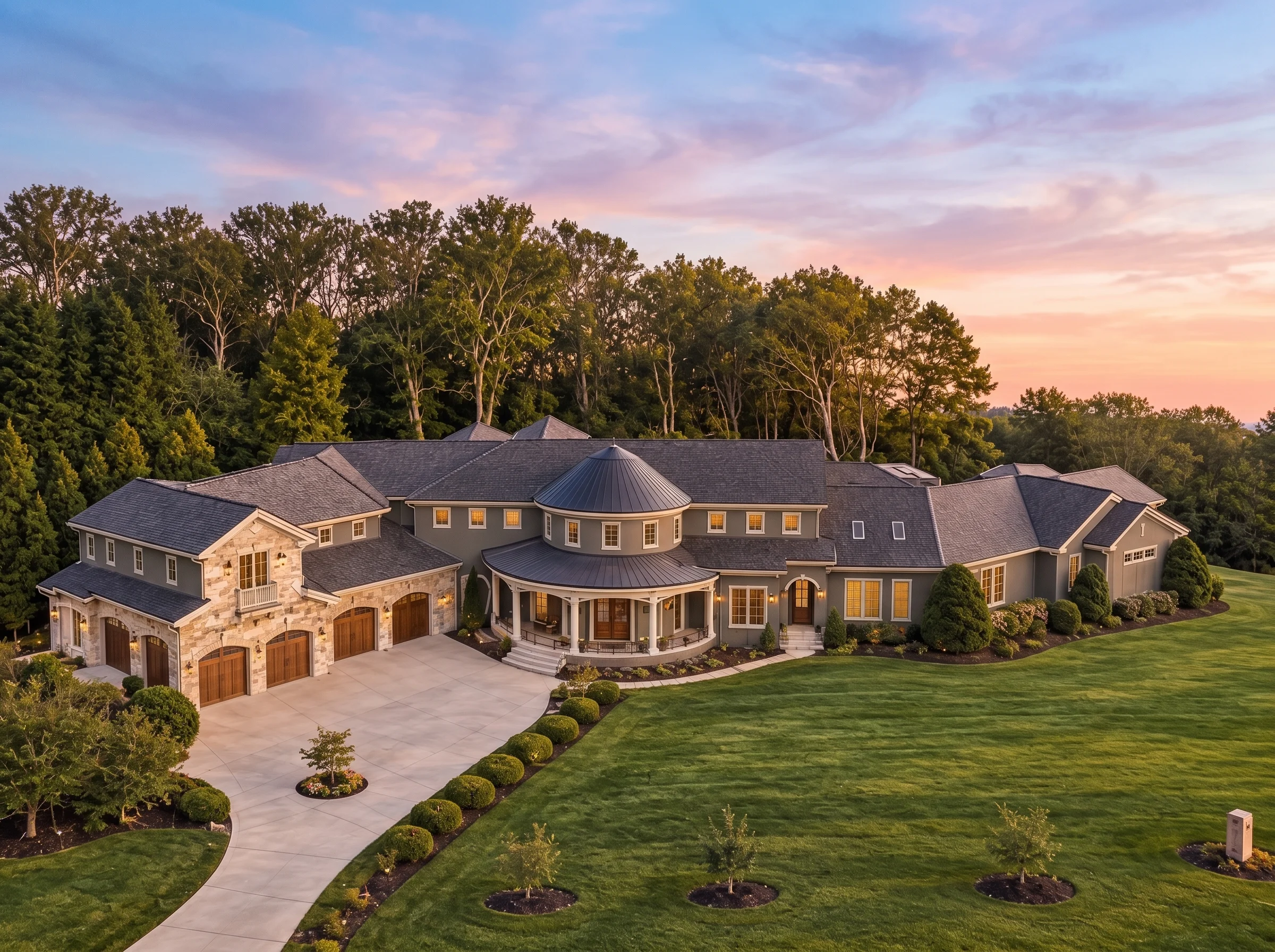 Plan  13-1367 – The Vow | New  American – 5-Bed, 3.5-Bath, 7,492 SF - Warm Charcoal, AI-generated exterior concept