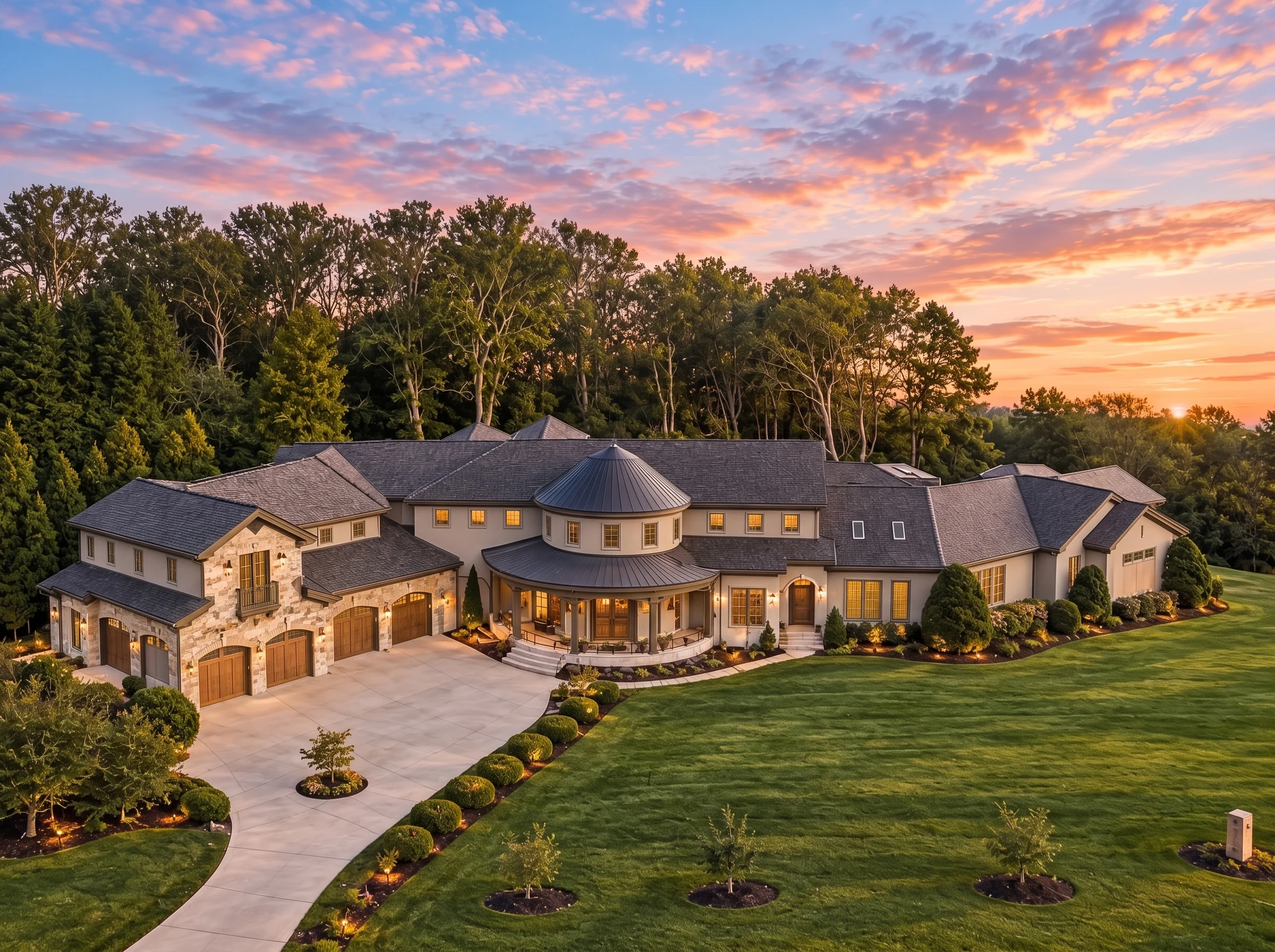 Plan  13-1367 – The Vow | New  American – 5-Bed, 3.5-Bath, 7,492 SF - Mushroom Taupe, AI-generated exterior concept