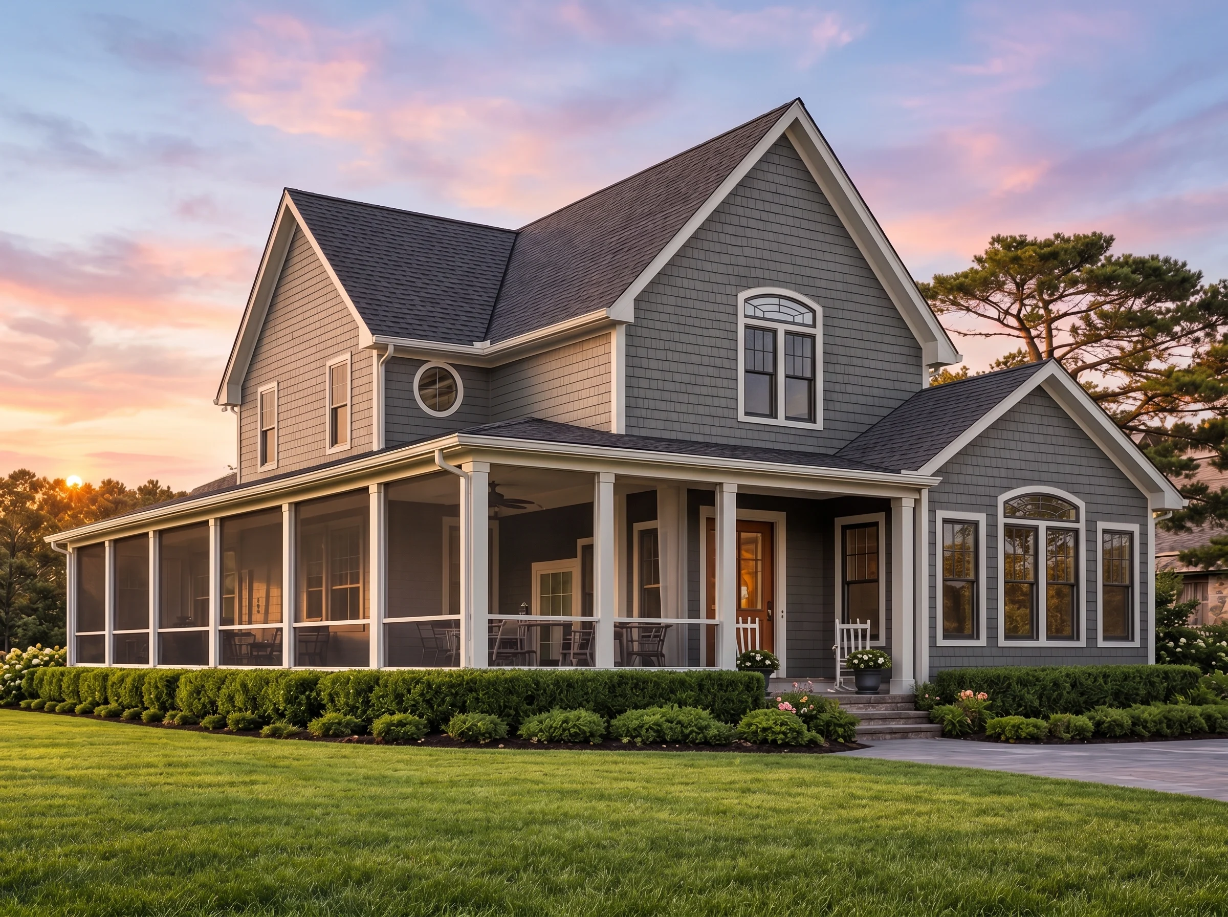 Plan  13-1405 – Beechwood Brook Cottage | New American – 4-Bed, 3.5-Bath, 2,830 SF - Warm Charcoal, AI-generated exterior concept