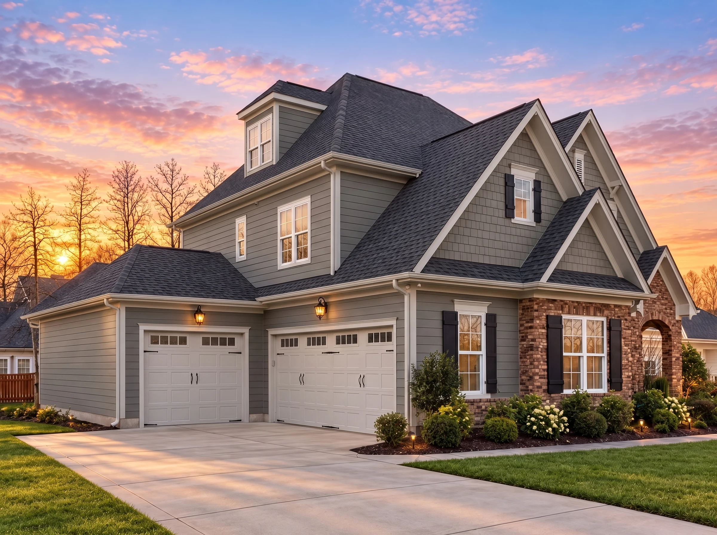 Plan  13-1456 – Ashbury Estate | New  American – 5-Bed, 5-Bath, 2,869 SF - Warm Charcoal, AI-generated exterior concept