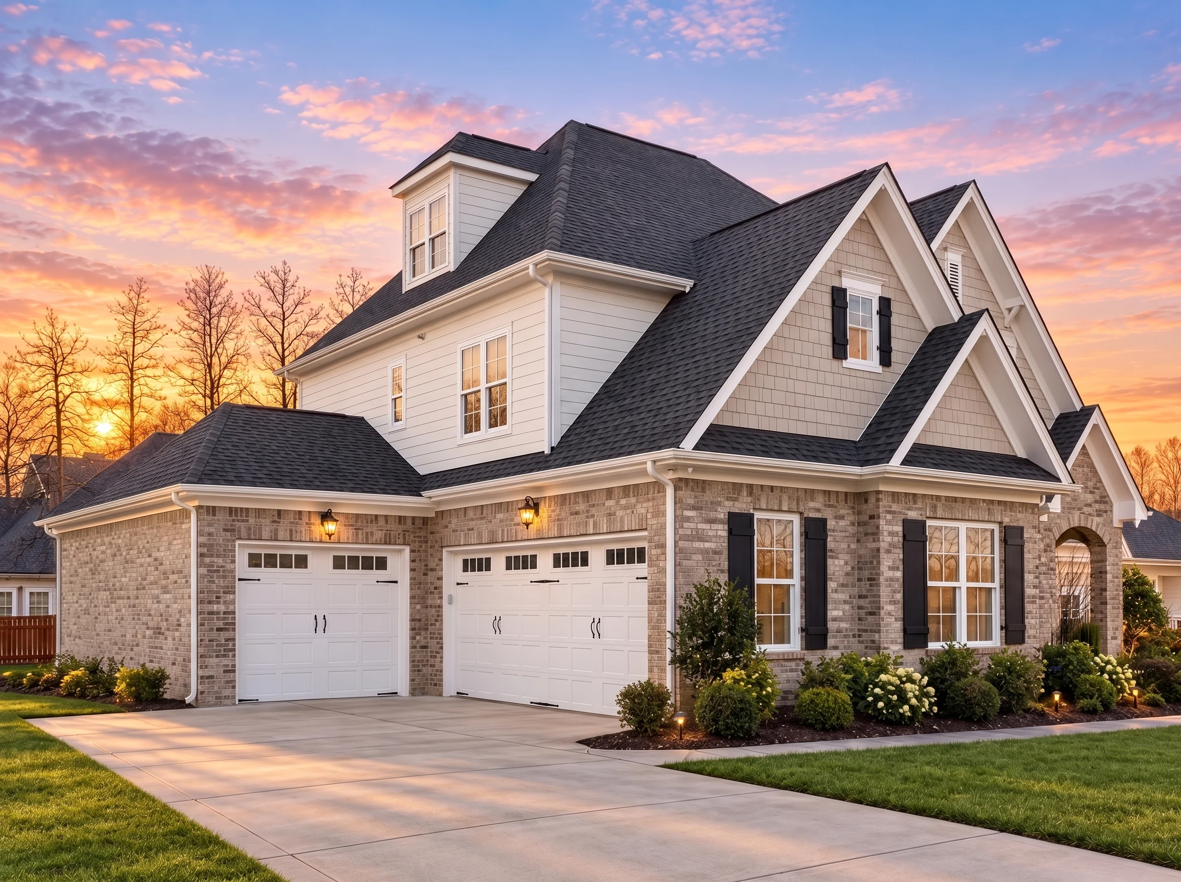 Plan  13-1456 – Ashbury Estate | New  American – 5-Bed, 5-Bath, 2,869 SF - Natural Brick, AI-generated exterior concept