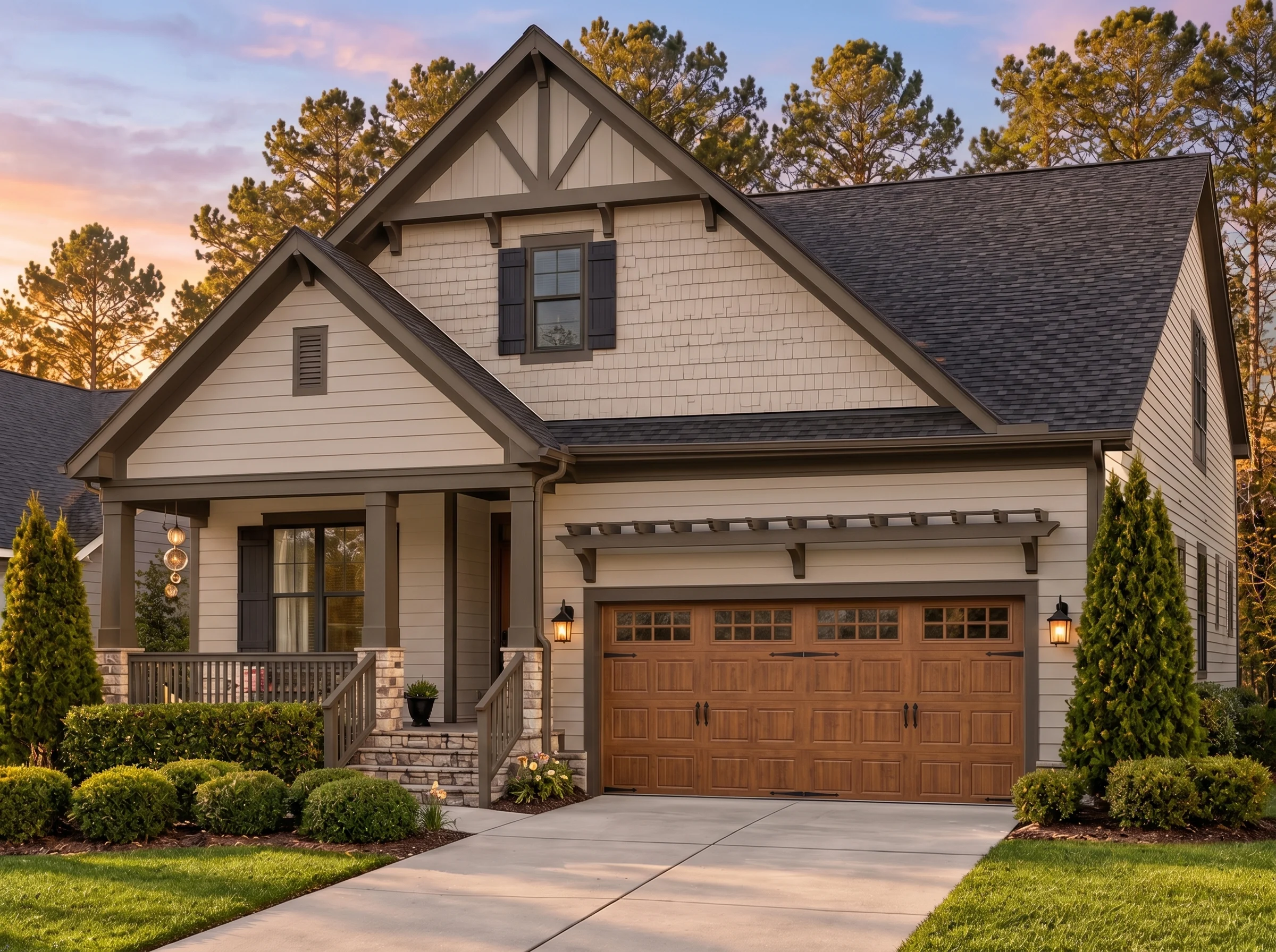Plan  13-1485 – Aster Mill Homestead  | Craftsman – 4-Bed, 3.5-Bath, 2,937 SF - Mushroom Taupe, AI-generated exterior concept