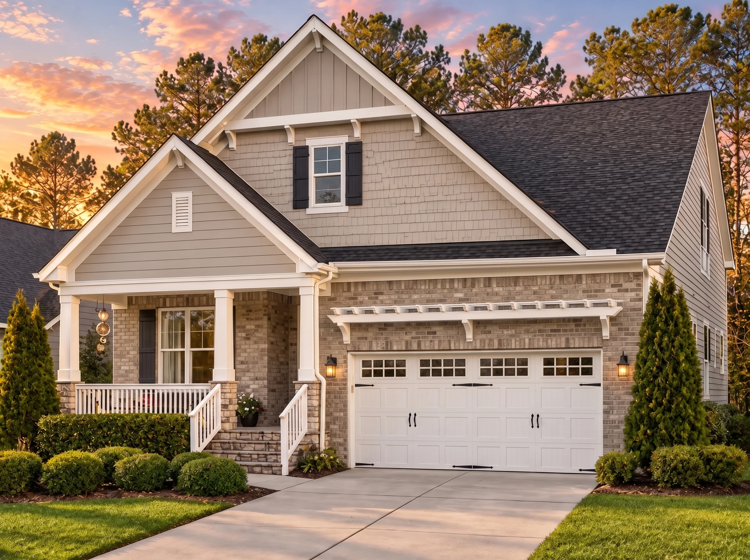 Plan  13-1485 – Aster Mill Homestead  | Craftsman – 4-Bed, 3.5-Bath, 2,937 SF - Natural Brick, AI-generated exterior concept