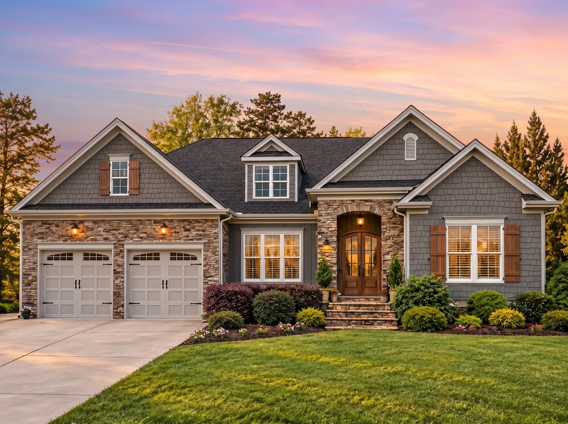 Plan  13-1517 – Poplar Valley Cabin  | Craftsman – 4-Bed, 3-Bath, 3,196 SF - Warm Charcoal, AI-generated exterior concept