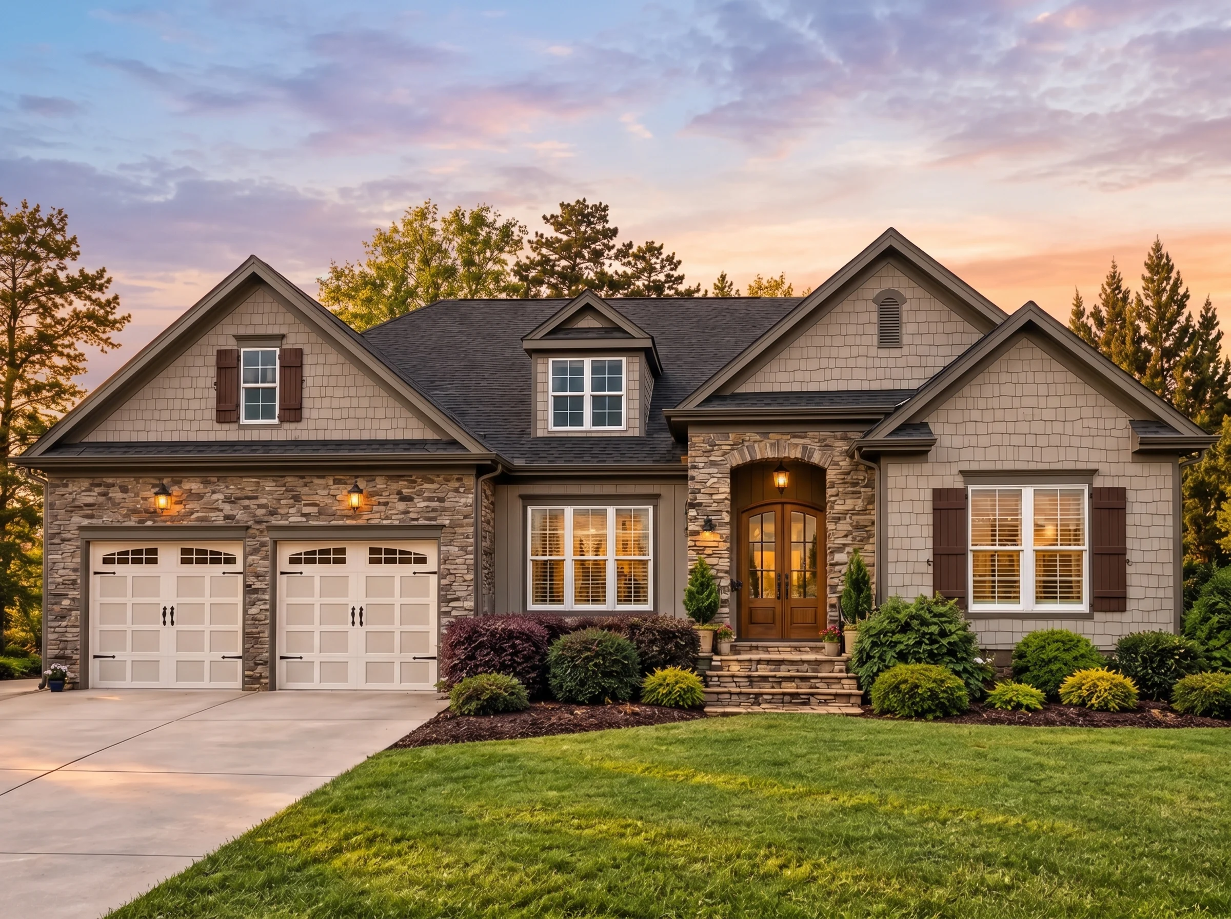 Plan  13-1517 – Poplar Valley Cabin  | Craftsman – 4-Bed, 3-Bath, 3,196 SF - Mushroom Taupe, AI-generated exterior concept