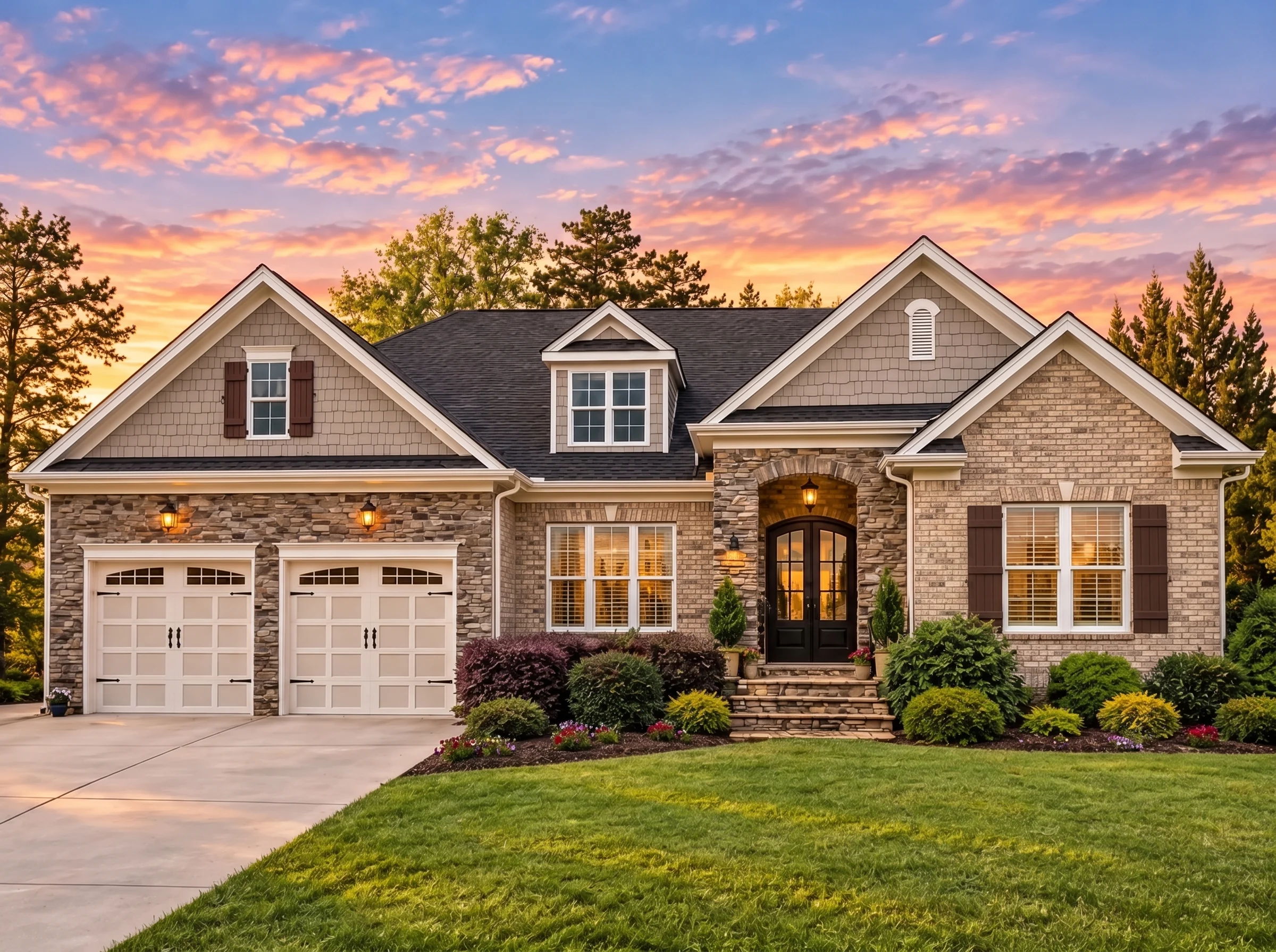 Plan  13-1517 – Poplar Valley Cabin  | Craftsman – 4-Bed, 3-Bath, 3,196 SF - Natural Brick, AI-generated exterior concept